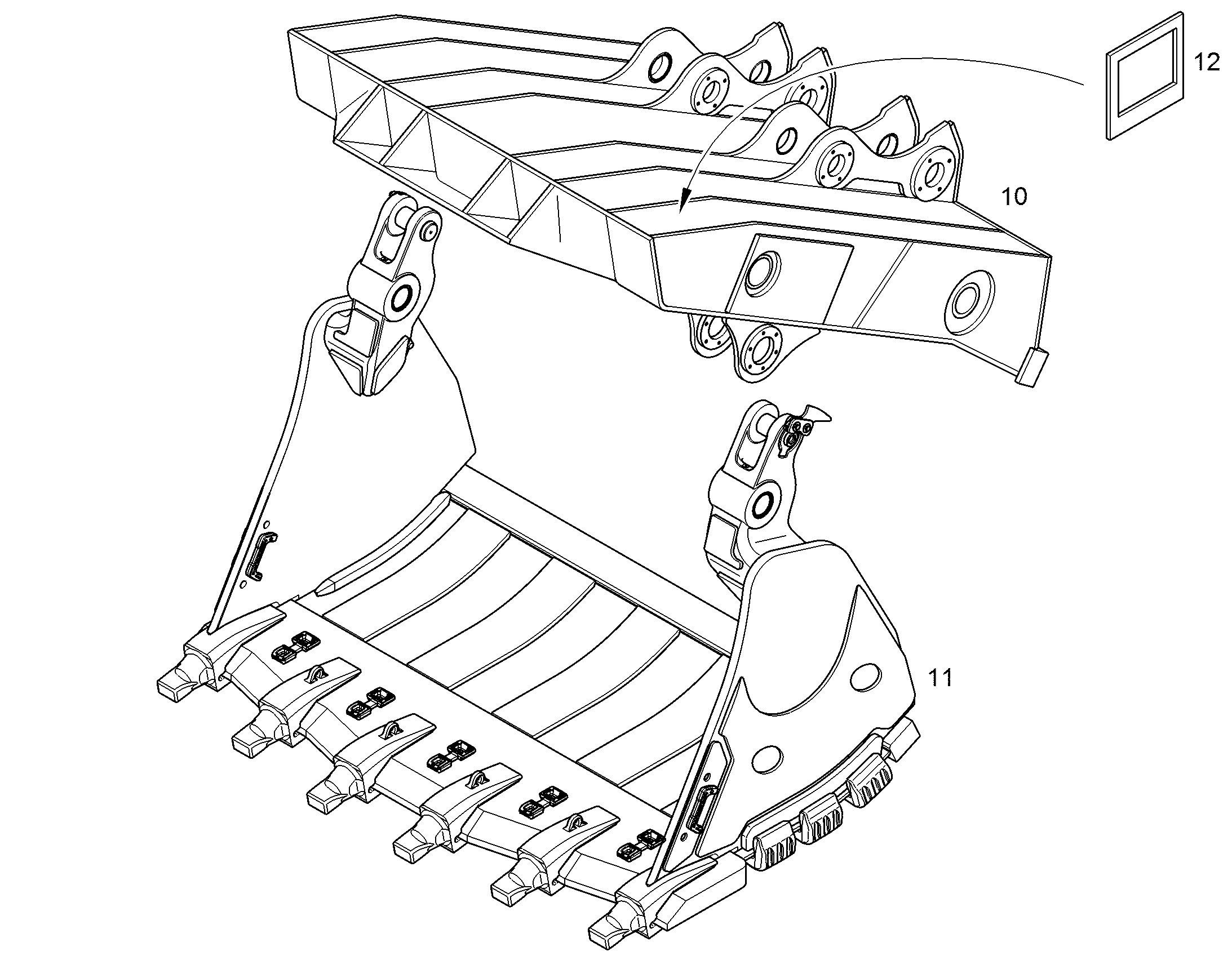 КРЫШКА КОВША 2600MM 4,5M3 12443788 LIEBHERR