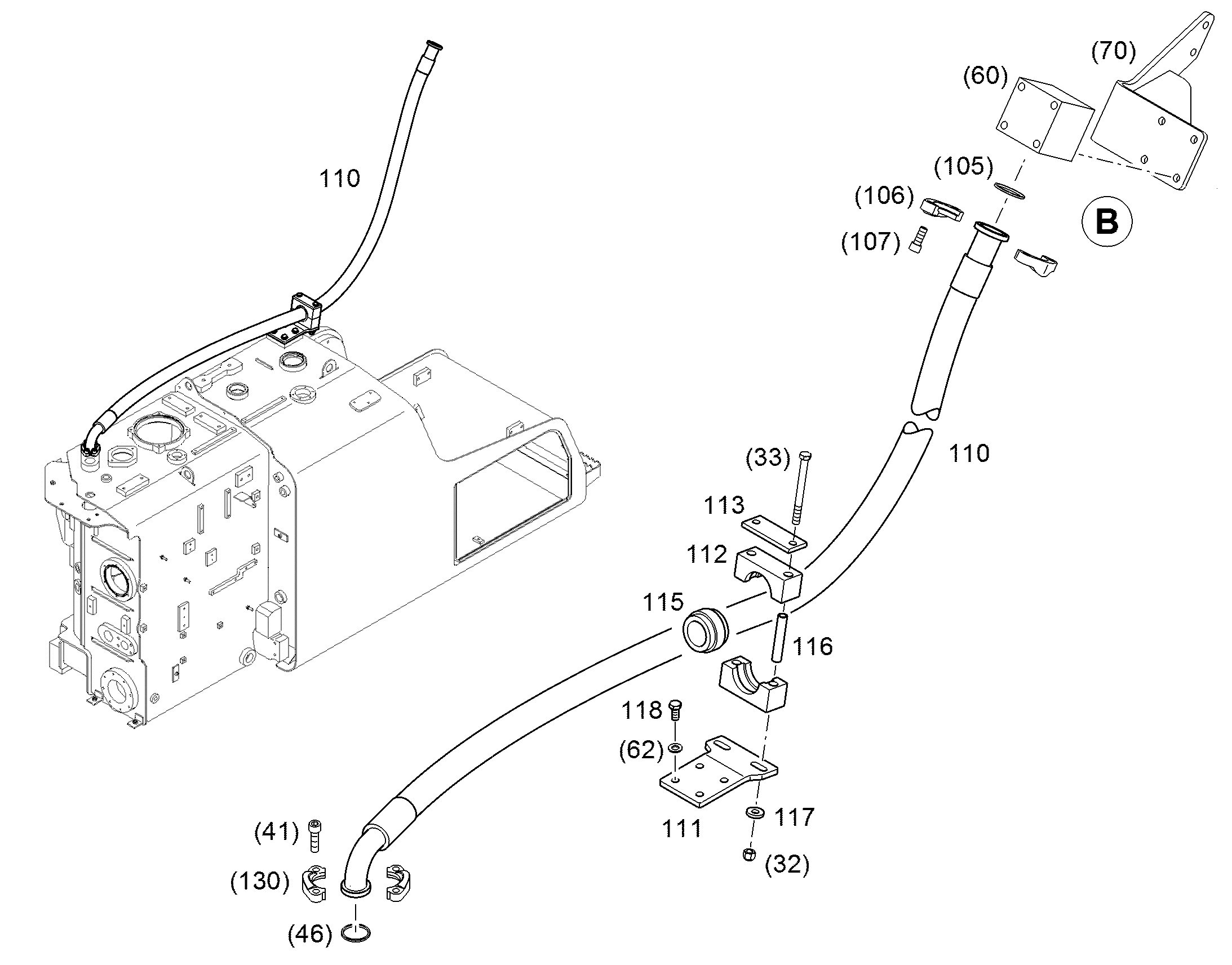 ШЛАНГ ОБРАТНОЙ ЛИНИИ 32X2950 12218415 LIEBHERR