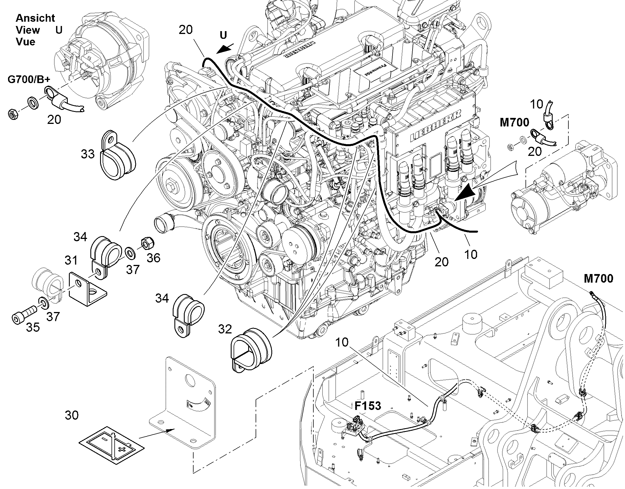 CABLE LOOM ALTERNATOR 12471190 LIEBHERR