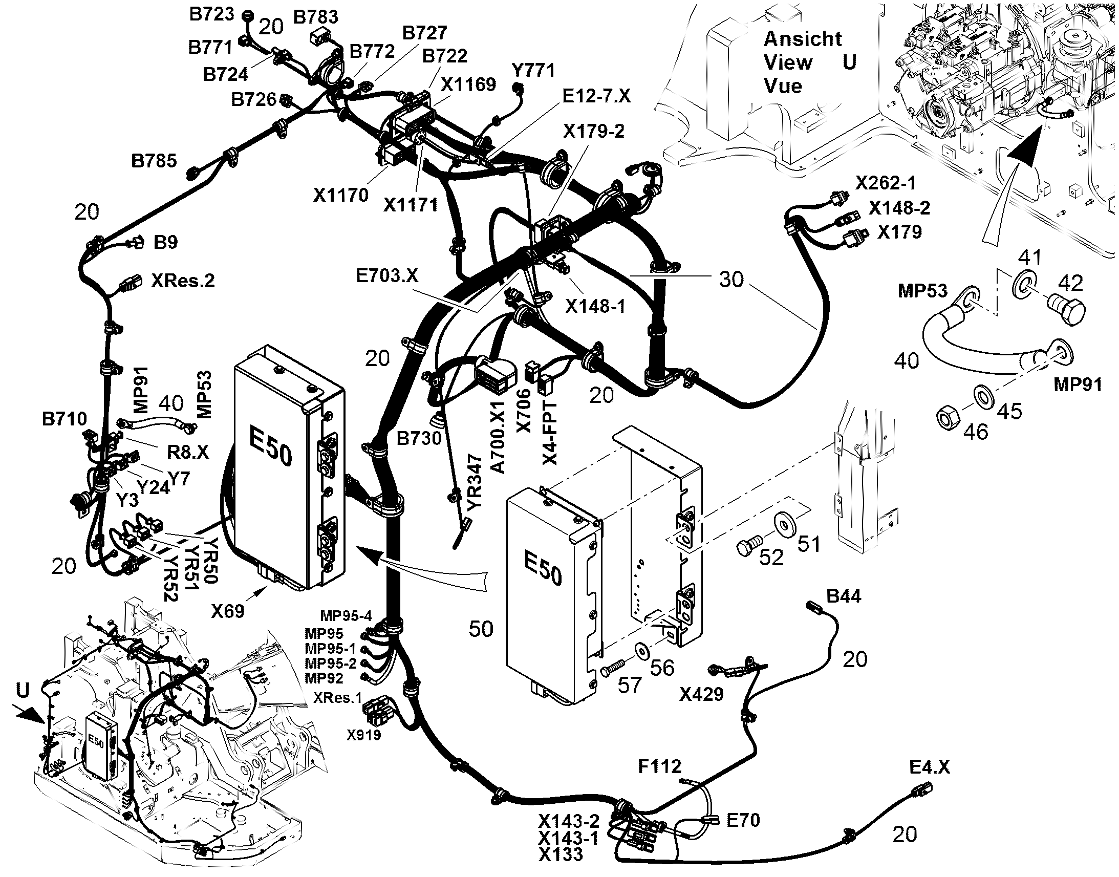 ЖГУТ КАБЕЛЕЙ ДВИГАТЕЛЬ W300 12412407 LIEBHERR