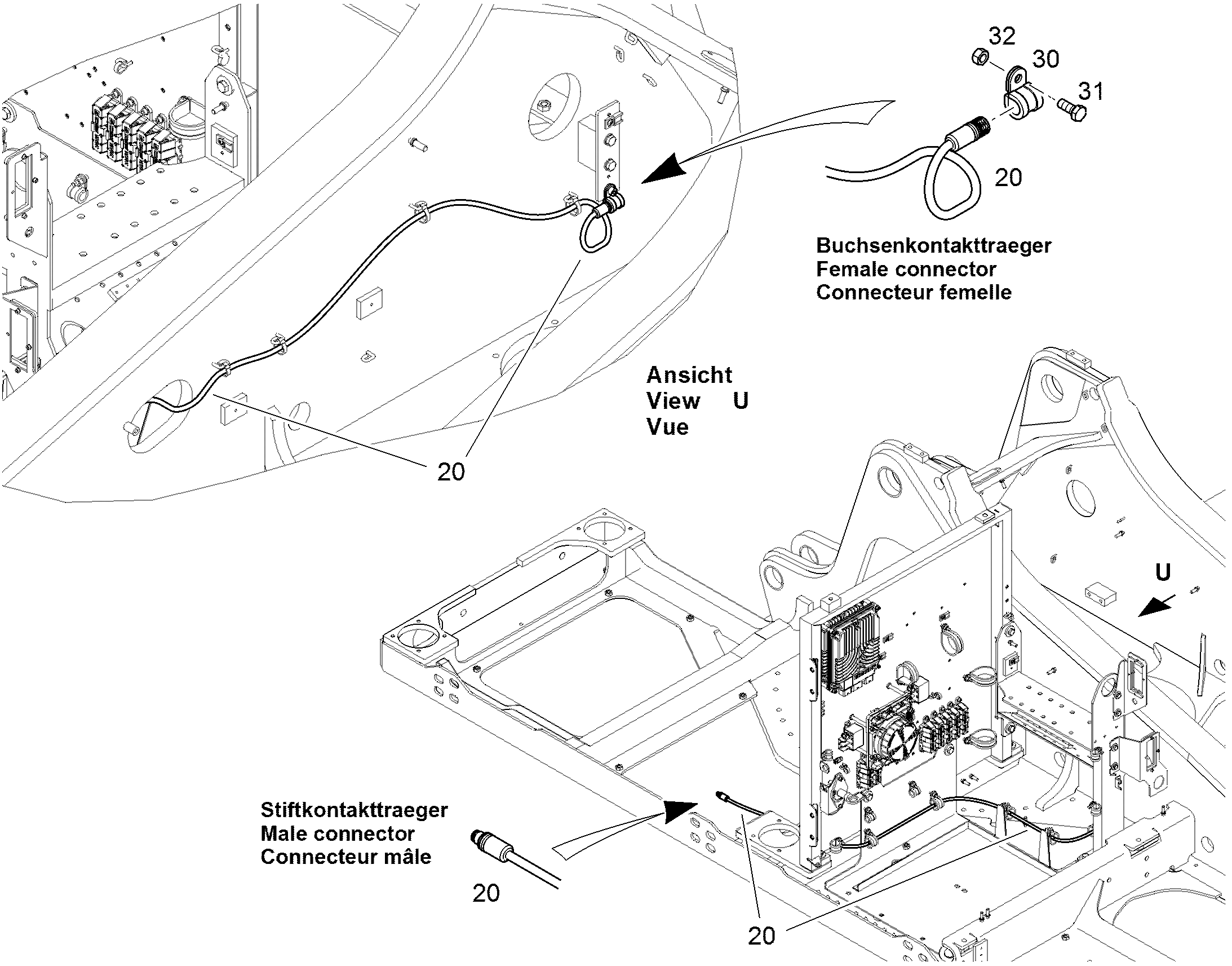 КРЕПЛЕНИЕ КАБЕЛЯ 12973330 LIEBHERR