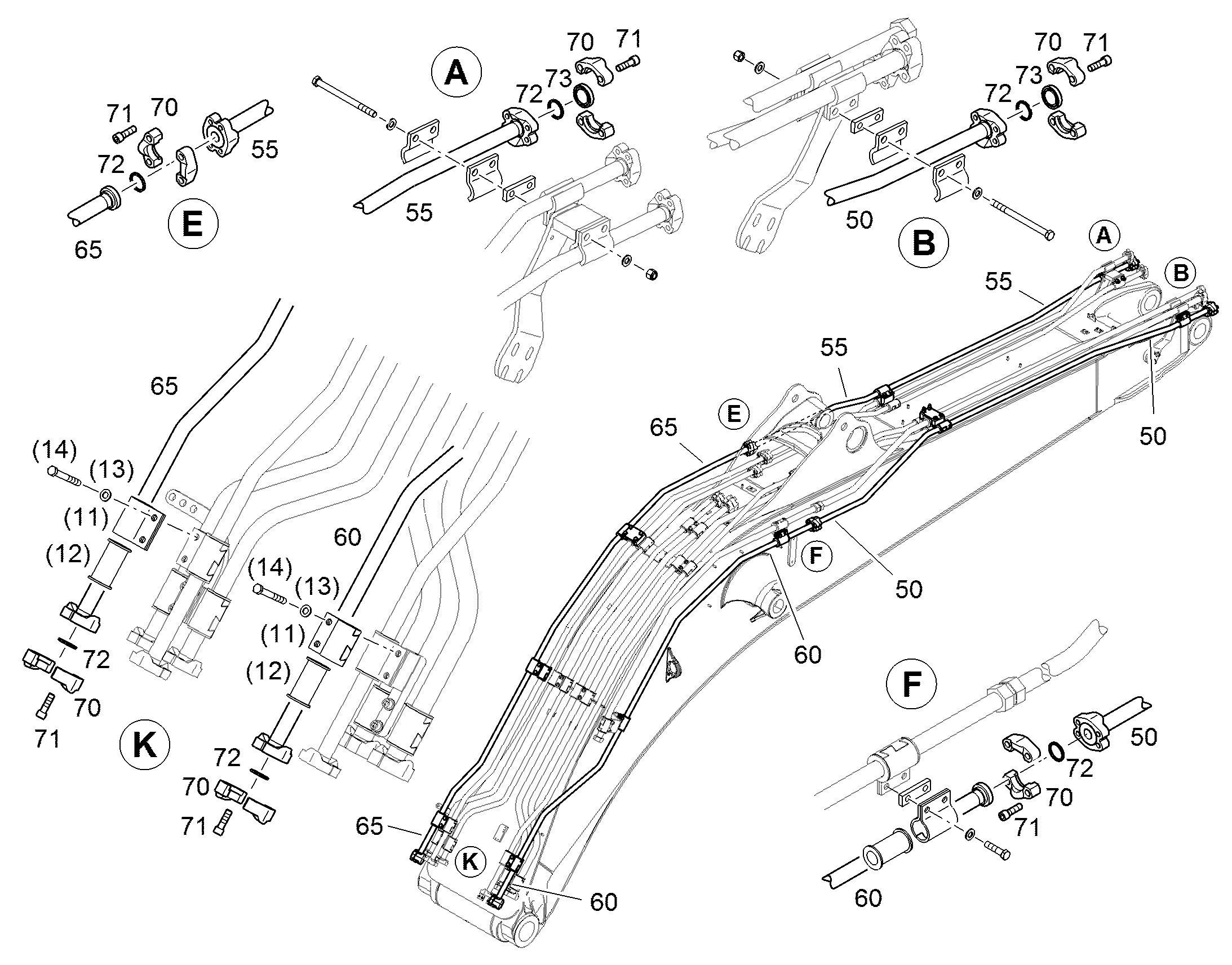 ТРУБА НАПОРНАЯ В СБОРЕ 30X4 12487170 LIEBHERR