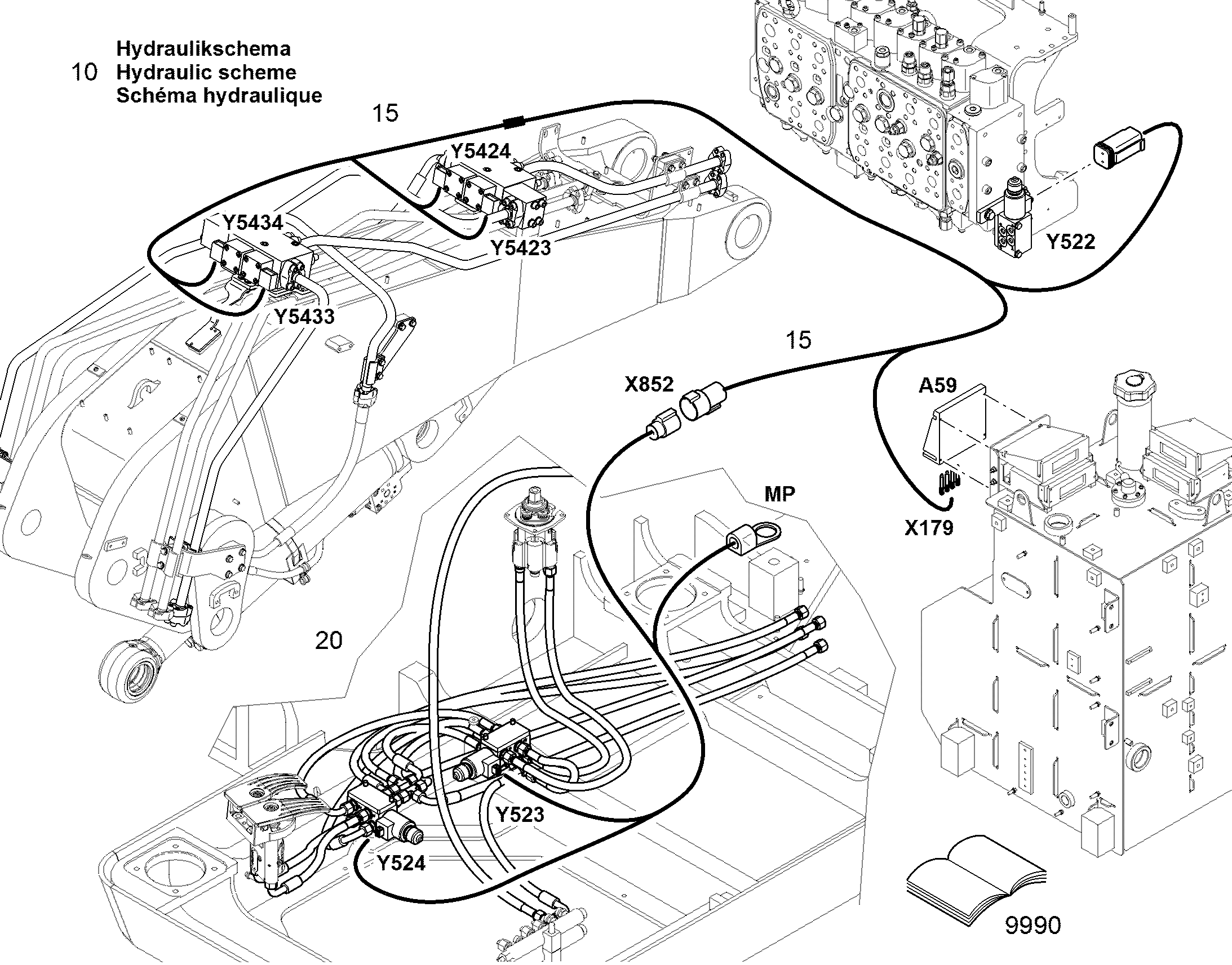 СХЕМА ГИДРАВЛИКИ 12468006 LIEBHERR