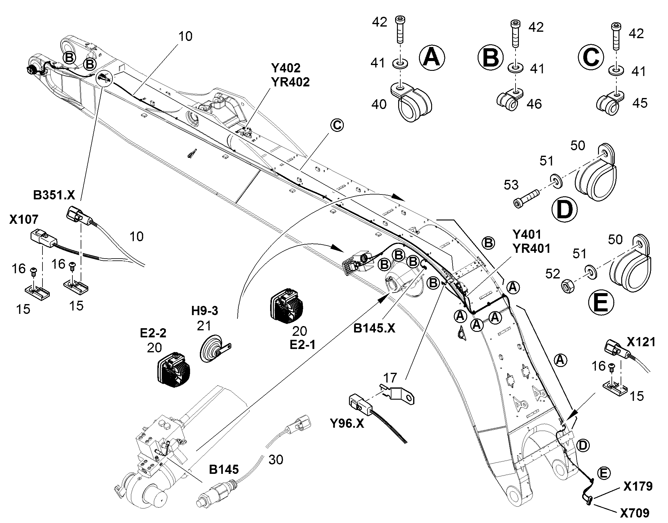 КОМПЛЕКТ ПРОВОДОВ МОНОБЛОК W76 12842903 LIEBHERR