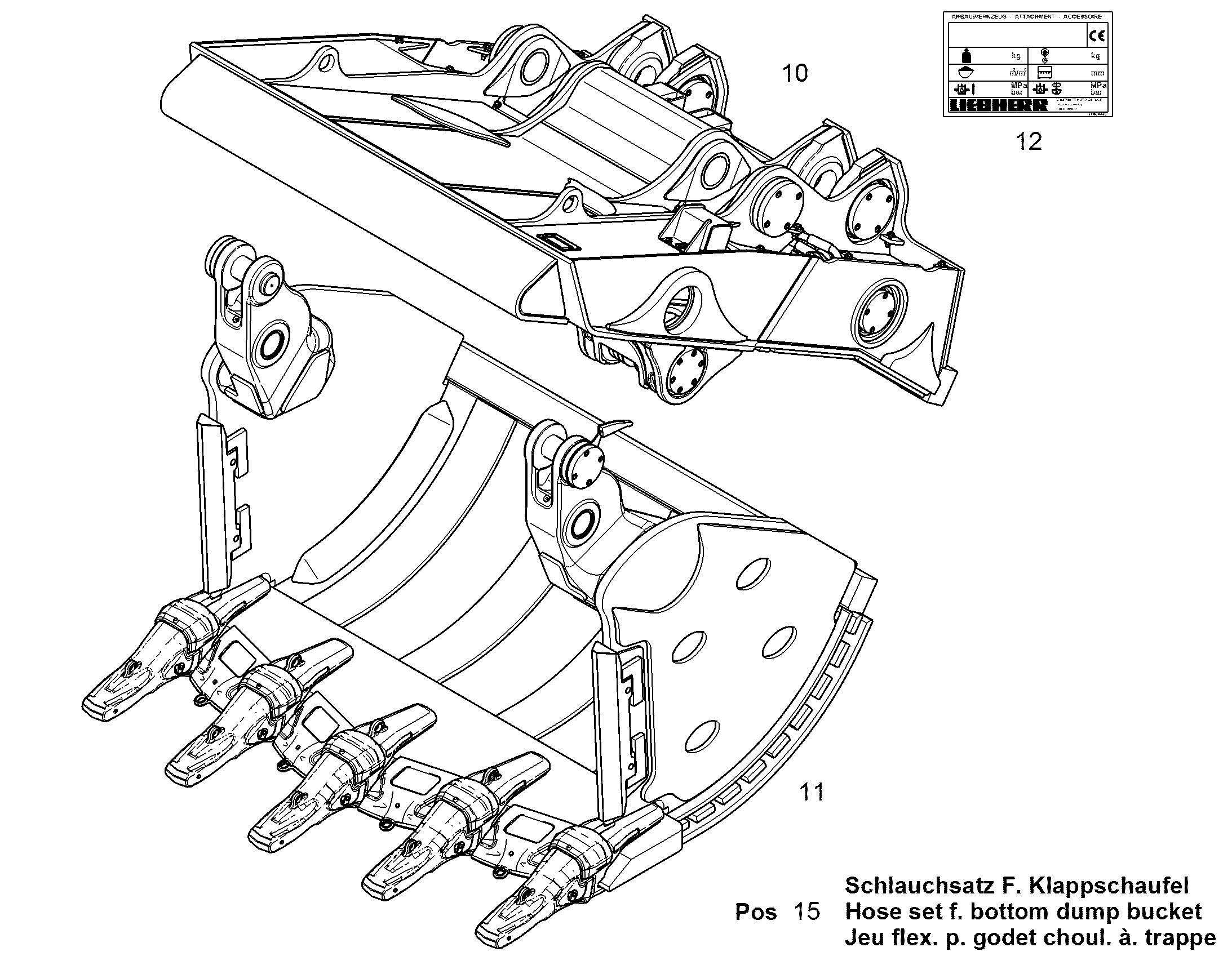 КРЫШКА КОВША 2300MM 4.4M3 12815746 LIEBHERR