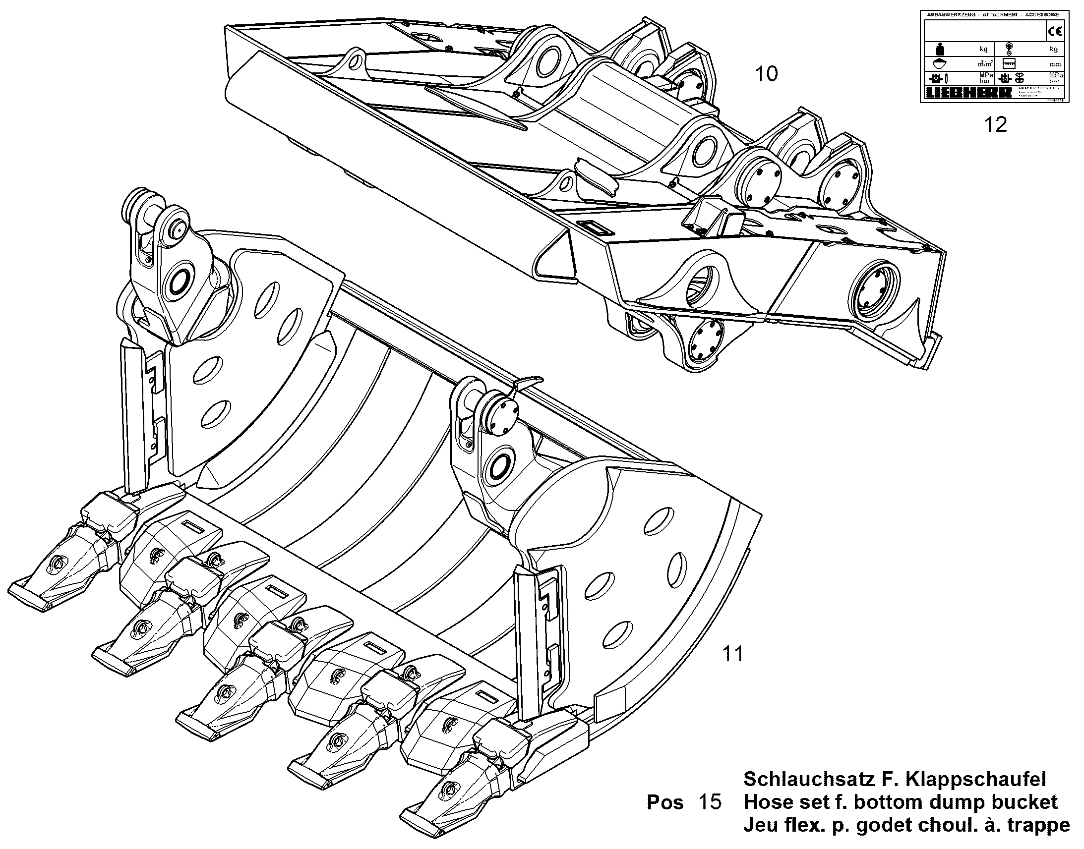 КРЫШКА КОВША 2700MM 5,1M3 12813467 LIEBHERR