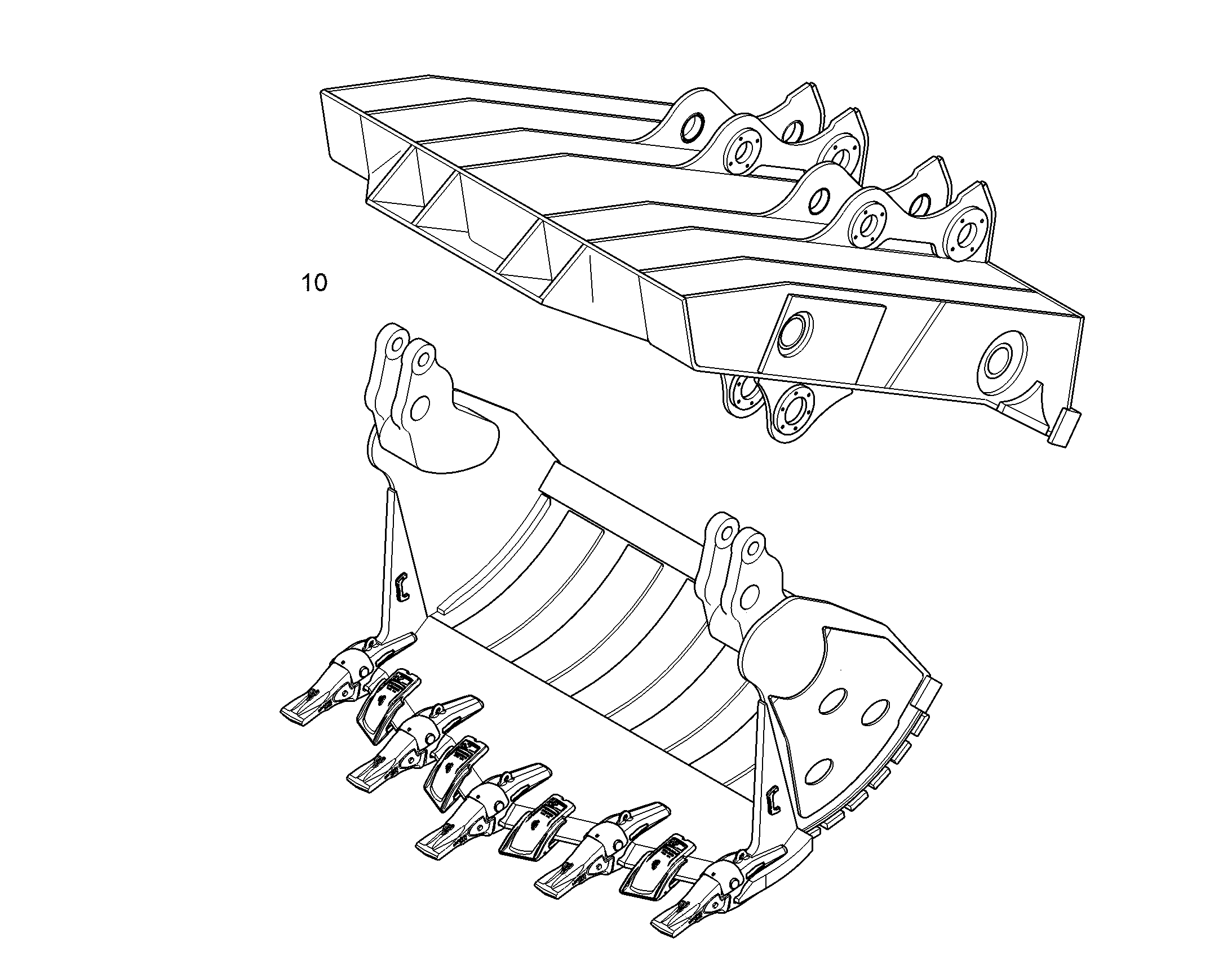 КОВШ ОТКИДНОЙ 2150MM 3.1M3 12820773 LIEBHERR