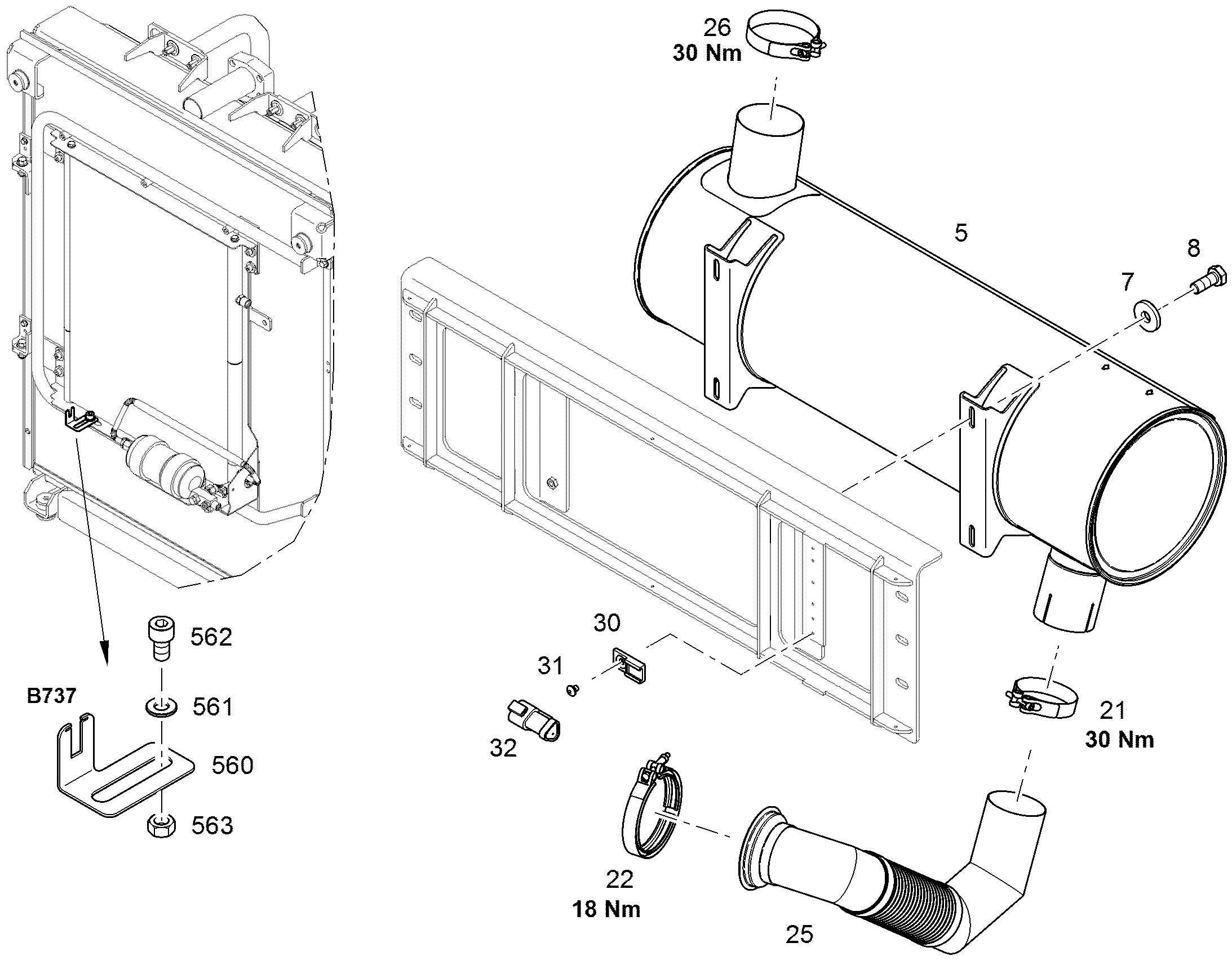 ХОМУТ ПЛОСКИЙ D=118 EDELSTAHL 12219170 LIEBHERR