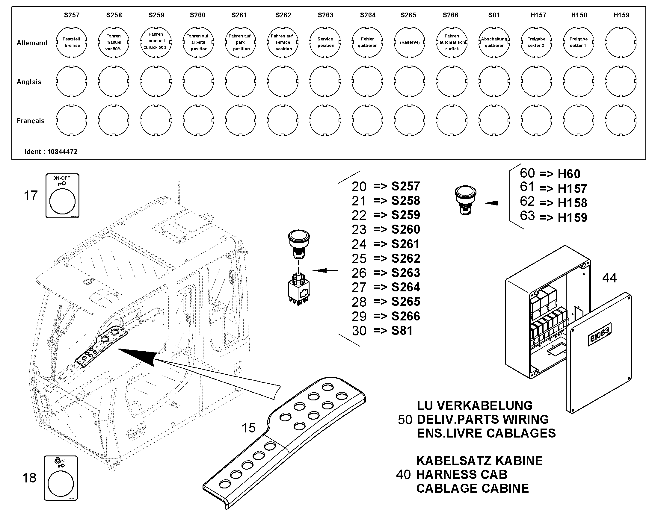 ПЕРЕКЛЮЧАТЕЛЬ В СБОРЕ S81 10846151 LIEBHERR