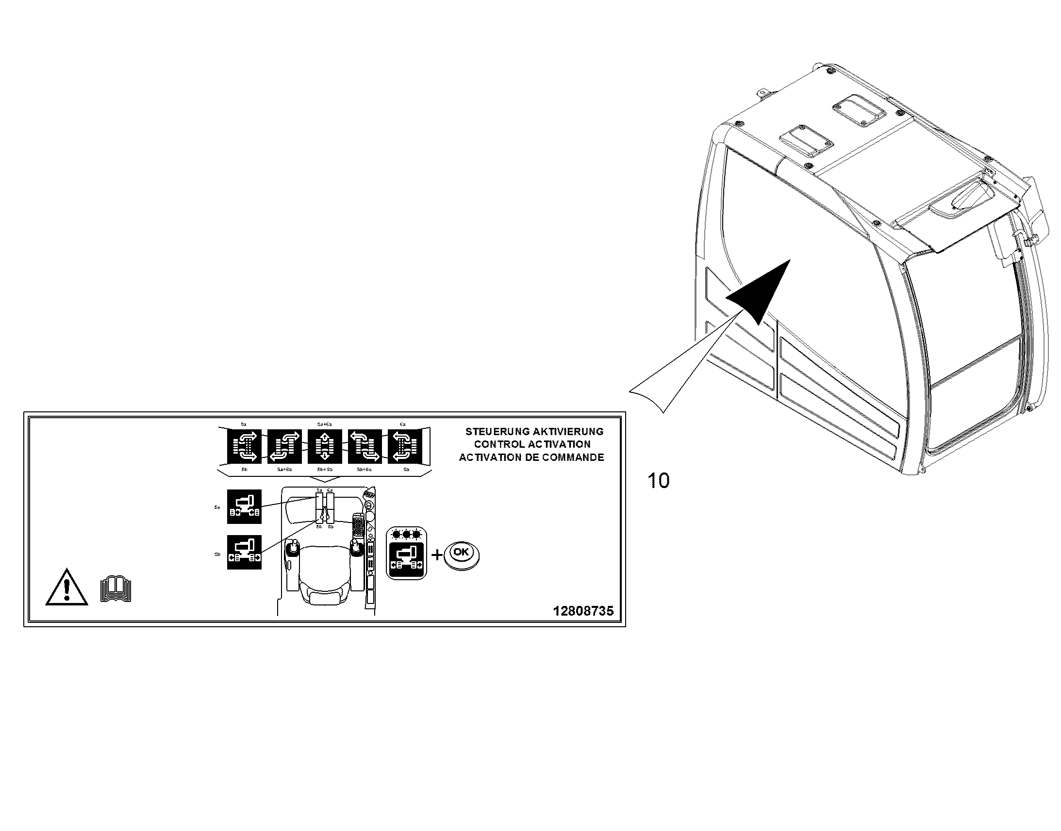 ЩИТ УПРАВЛЕНИЯ 210mmX75mm 12808735 LIEBHERR