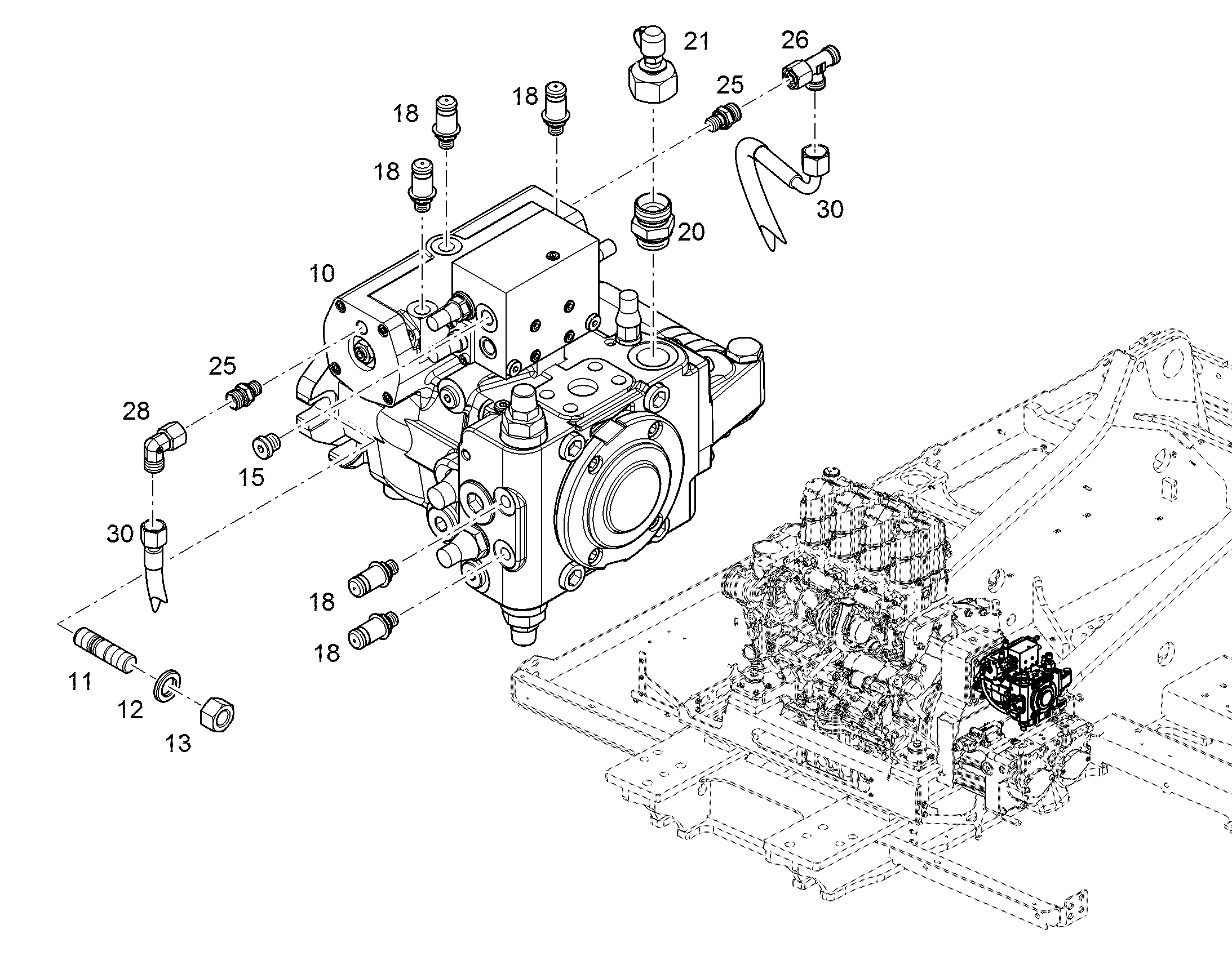 НАСОС АКСИАЛЬНОПОРШНЕВОЙ A4VG 71cm³/U 12254112 LIEBHERR