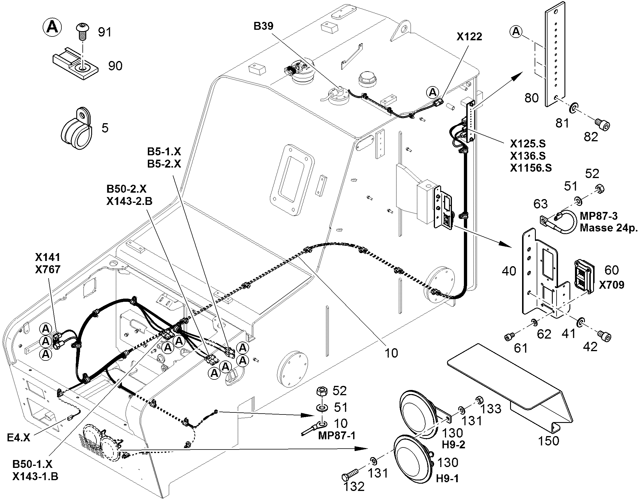 КРЕПЛЕНИЕ КАБЕЛЯ 12875649 LIEBHERR