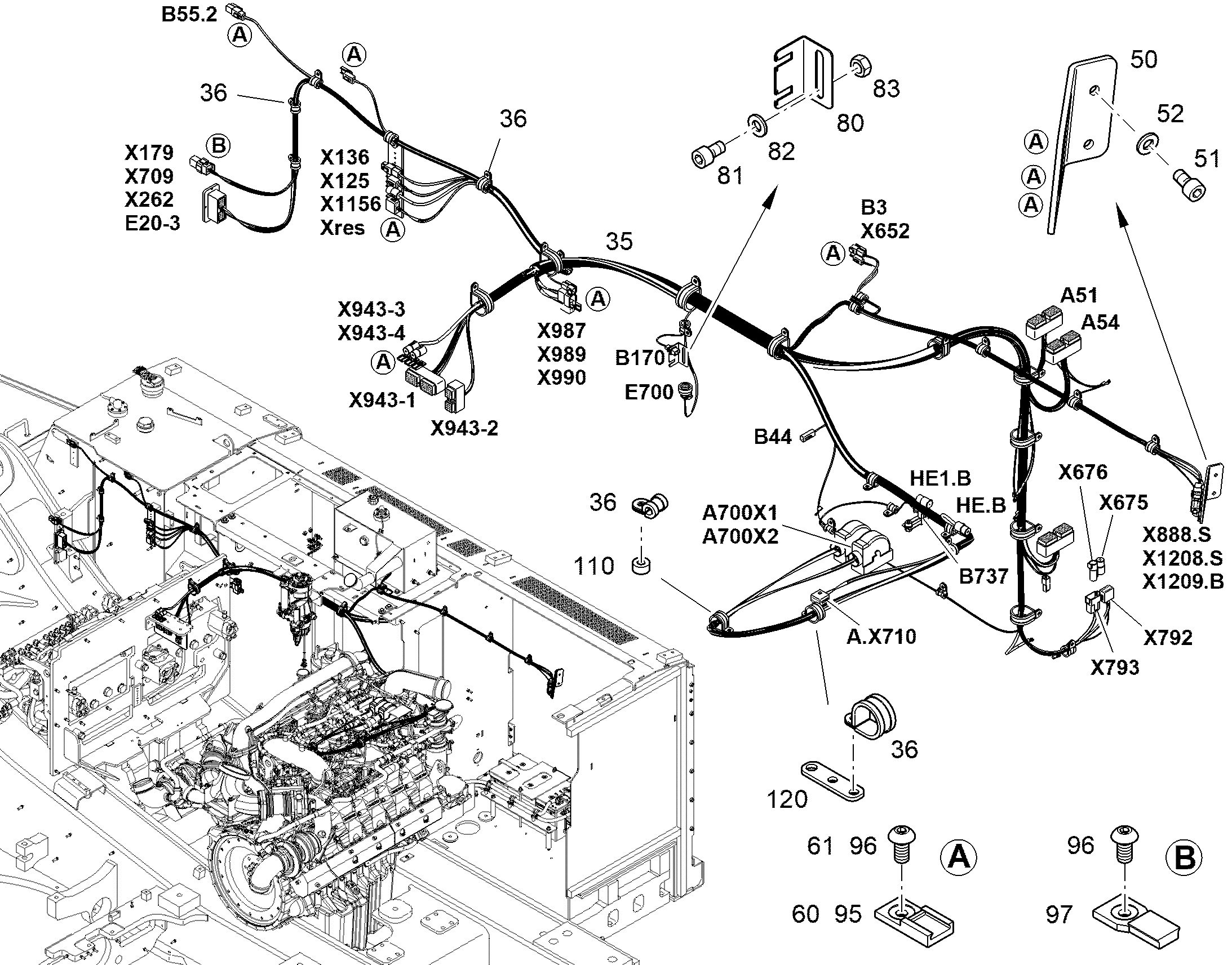 К-Т ПРОВ.ПОВ.ПЛАТФ.-ДВИГАТ. W36 12594826 LIEBHERR