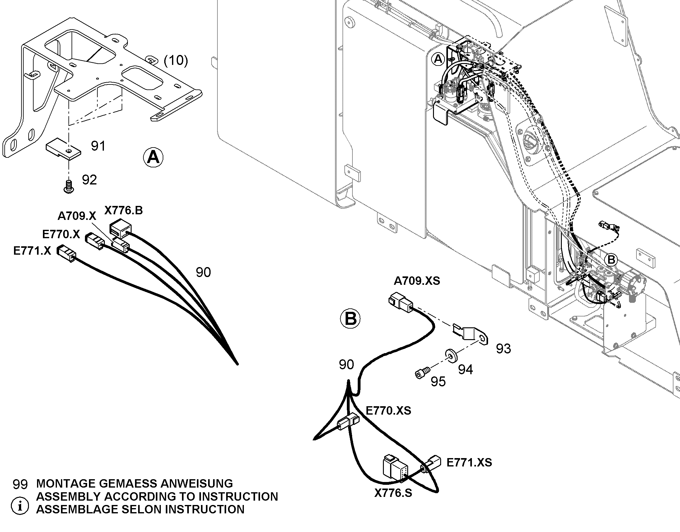 УДЛИНЕНИЕ, КОМПЛЕКТ КАБЕЛЕЙ W99 12908249 LIEBHERR