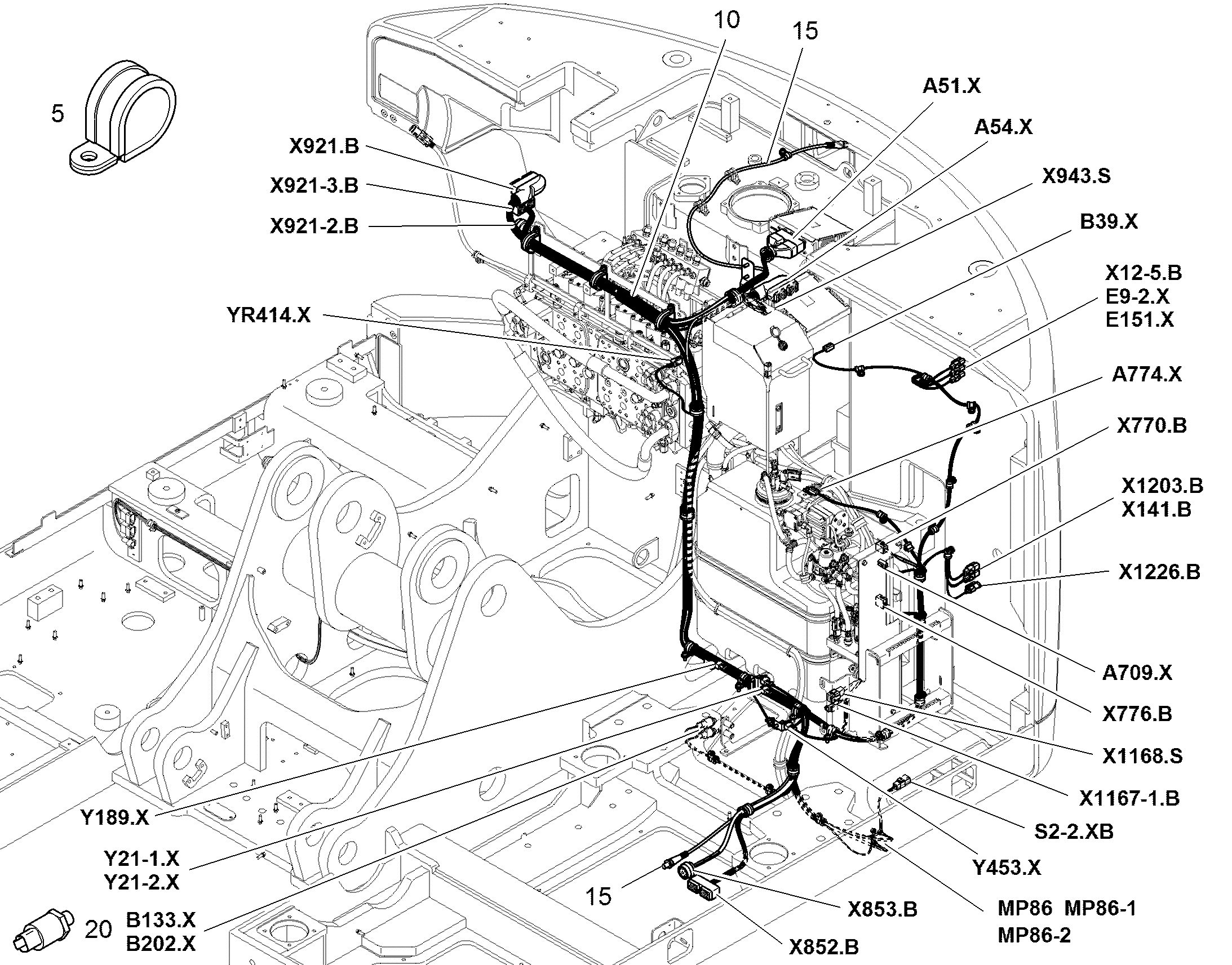 КОМПЛ. ПРОВОДОВ ПОВ. ПЛАТФ. W1 12584296 LIEBHERR