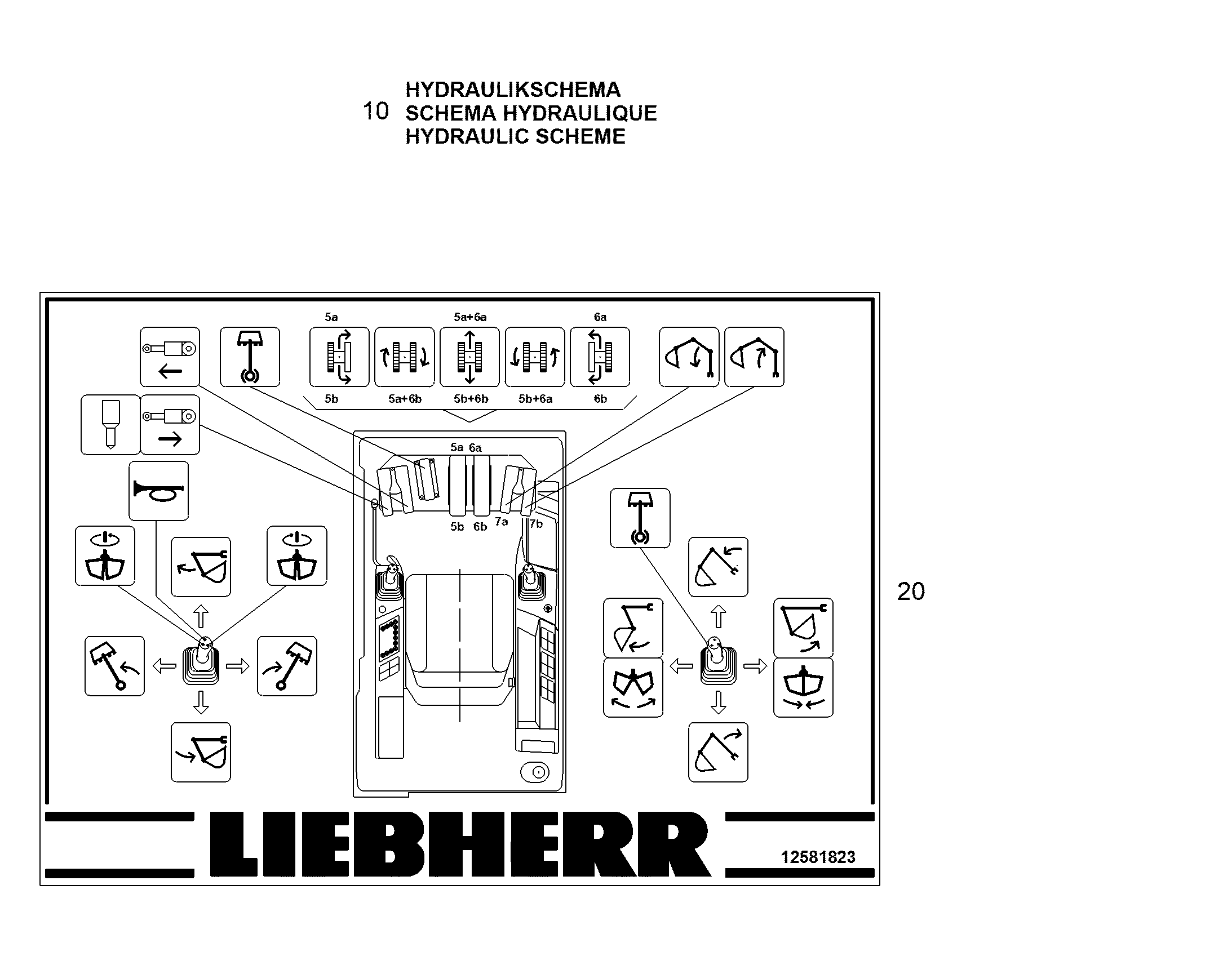 СХЕМА ГИДРАВЛИКИ 12582130 LIEBHERR
