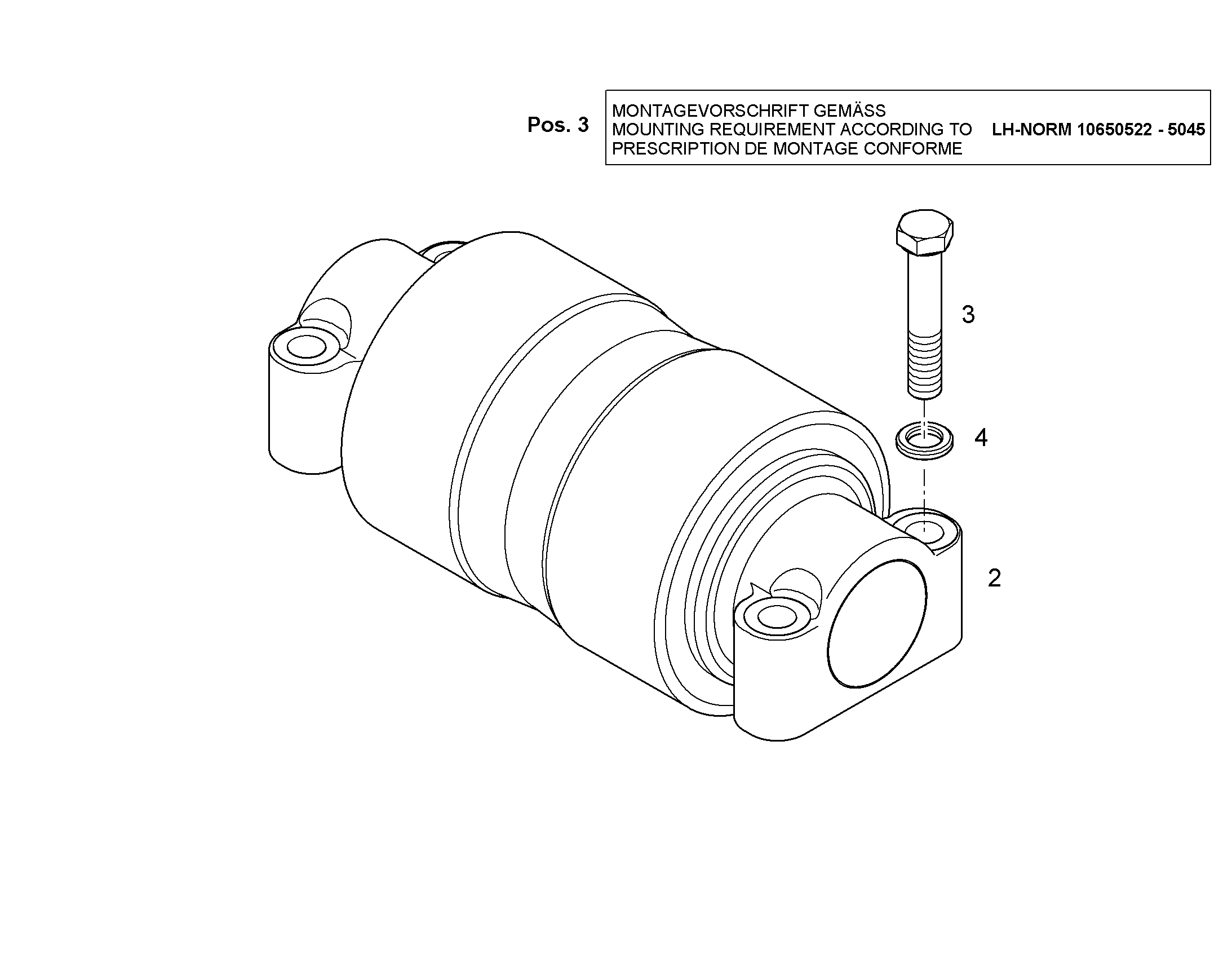 БОЛТ С ШЕСТИГРАННОЙ ГОЛОВКОЙ ISO 4014 M20X105 10.9 FLZN 10412379 LIEBHERR