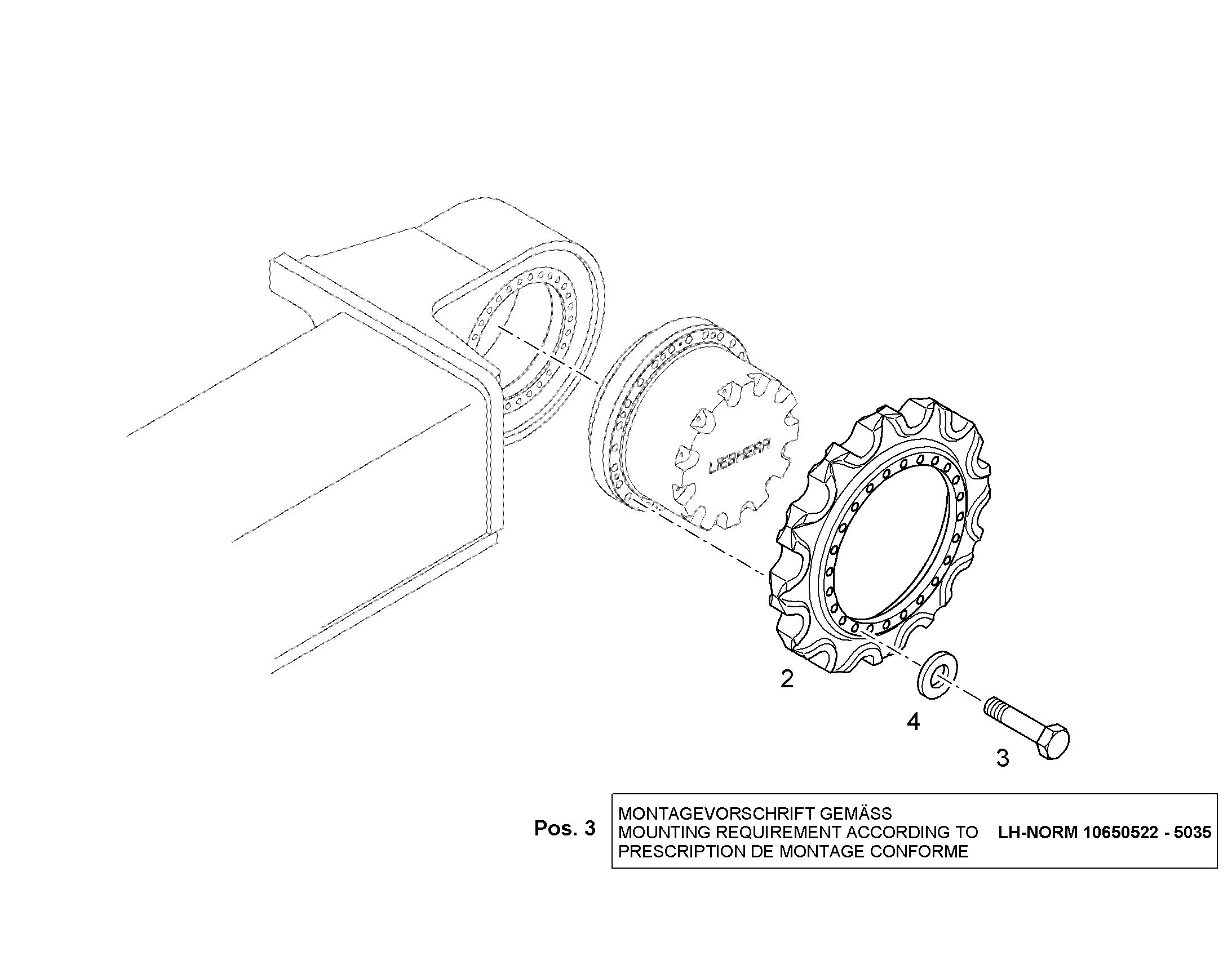 БОЛТ С ШЕСТИГРАННОЙ ГОЛОВКОЙ ISO 4017 M24X100 10.9 FLZN 12252848 LIEBHERR