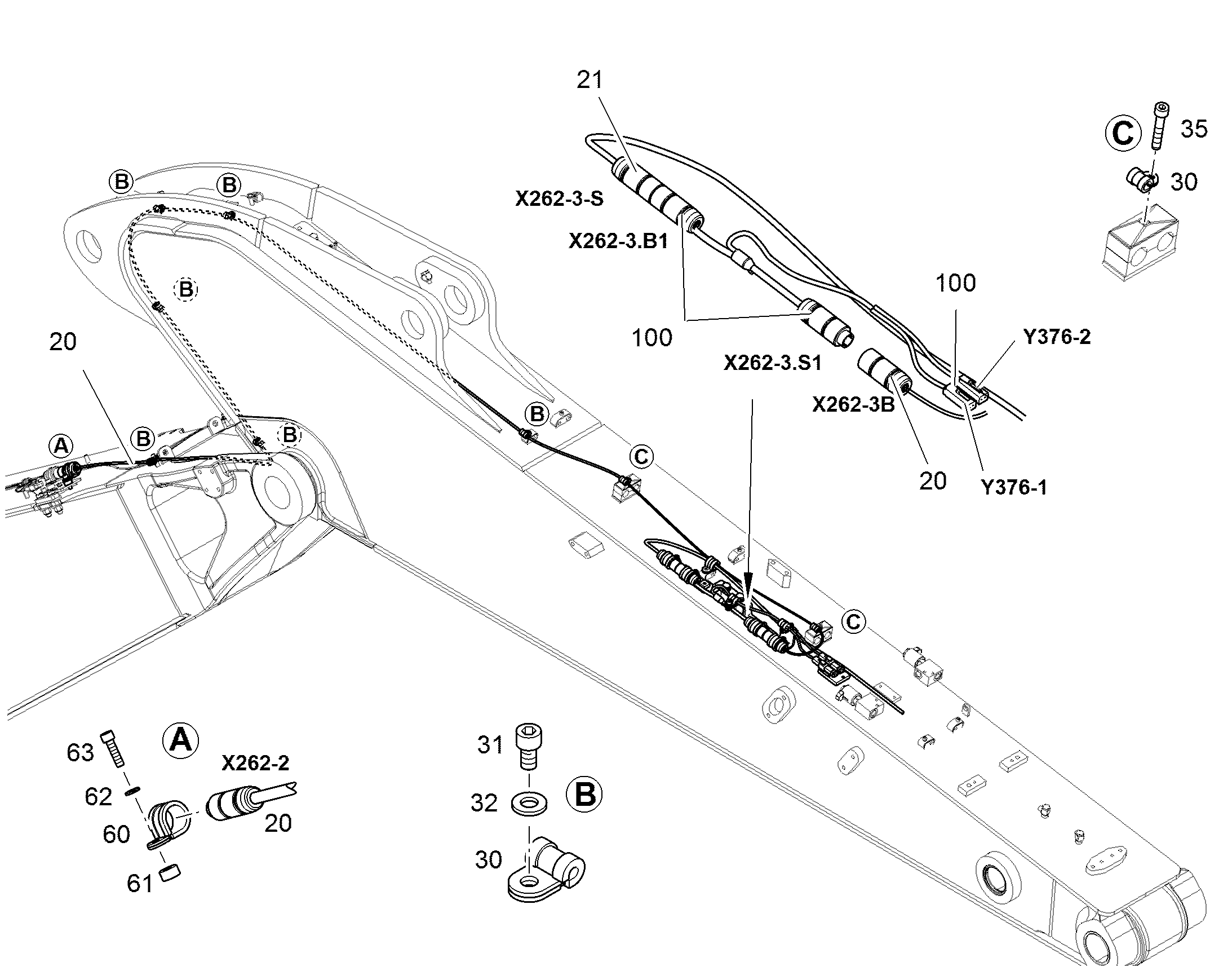 КРЕПЛЕНИЕ КАБЕЛЯ 12975650 LIEBHERR