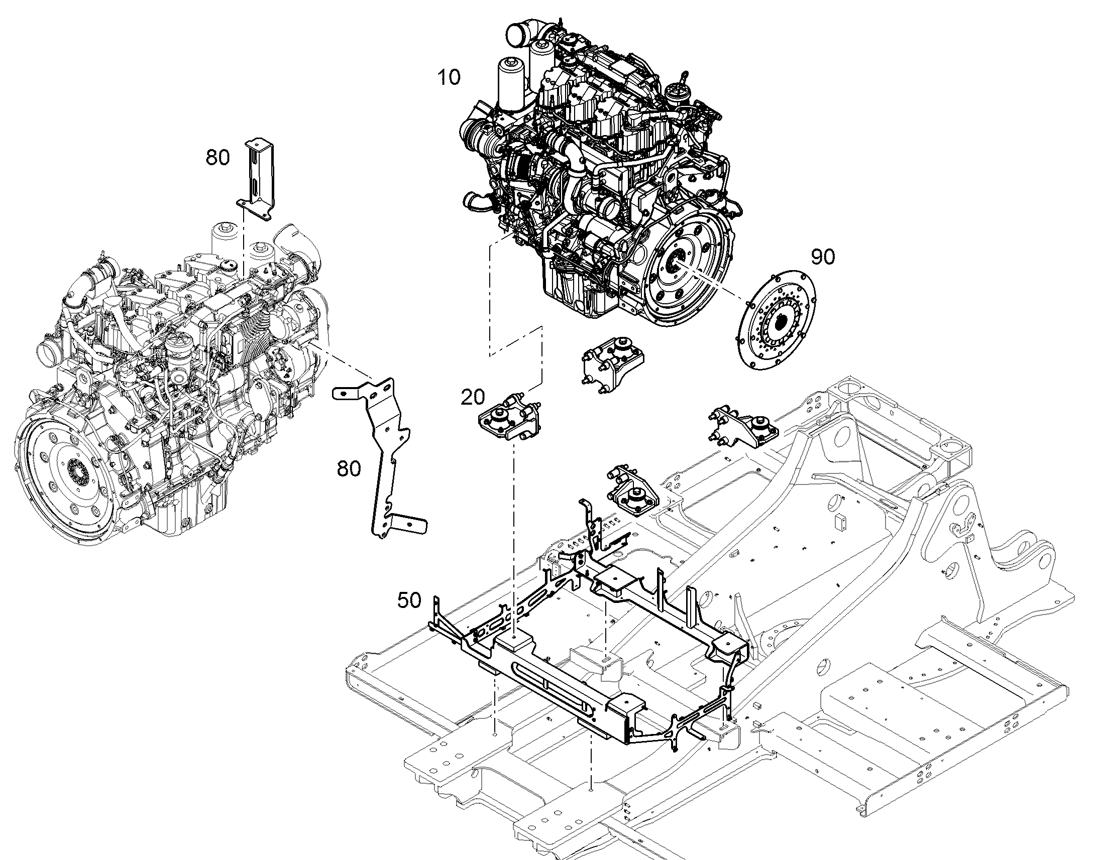 КРОНШТЕЙНОПОРЫ ДВИГАТЕЛЯ 12875083 LIEBHERR