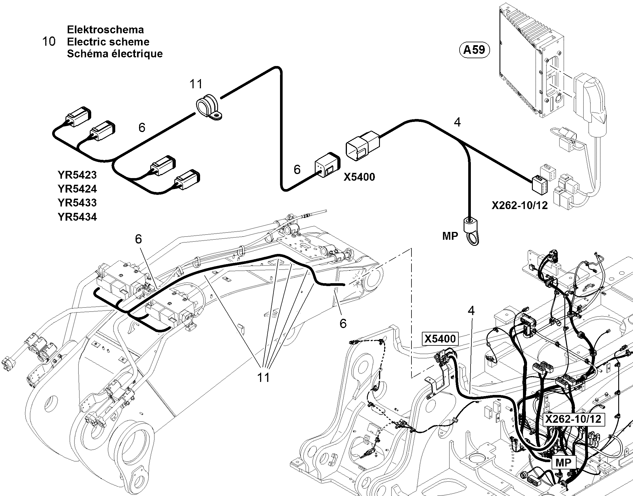 ЭЛЕКТРОСХЕМА МОНТАЖНОГО УЗЛА 12947706 LIEBHERR