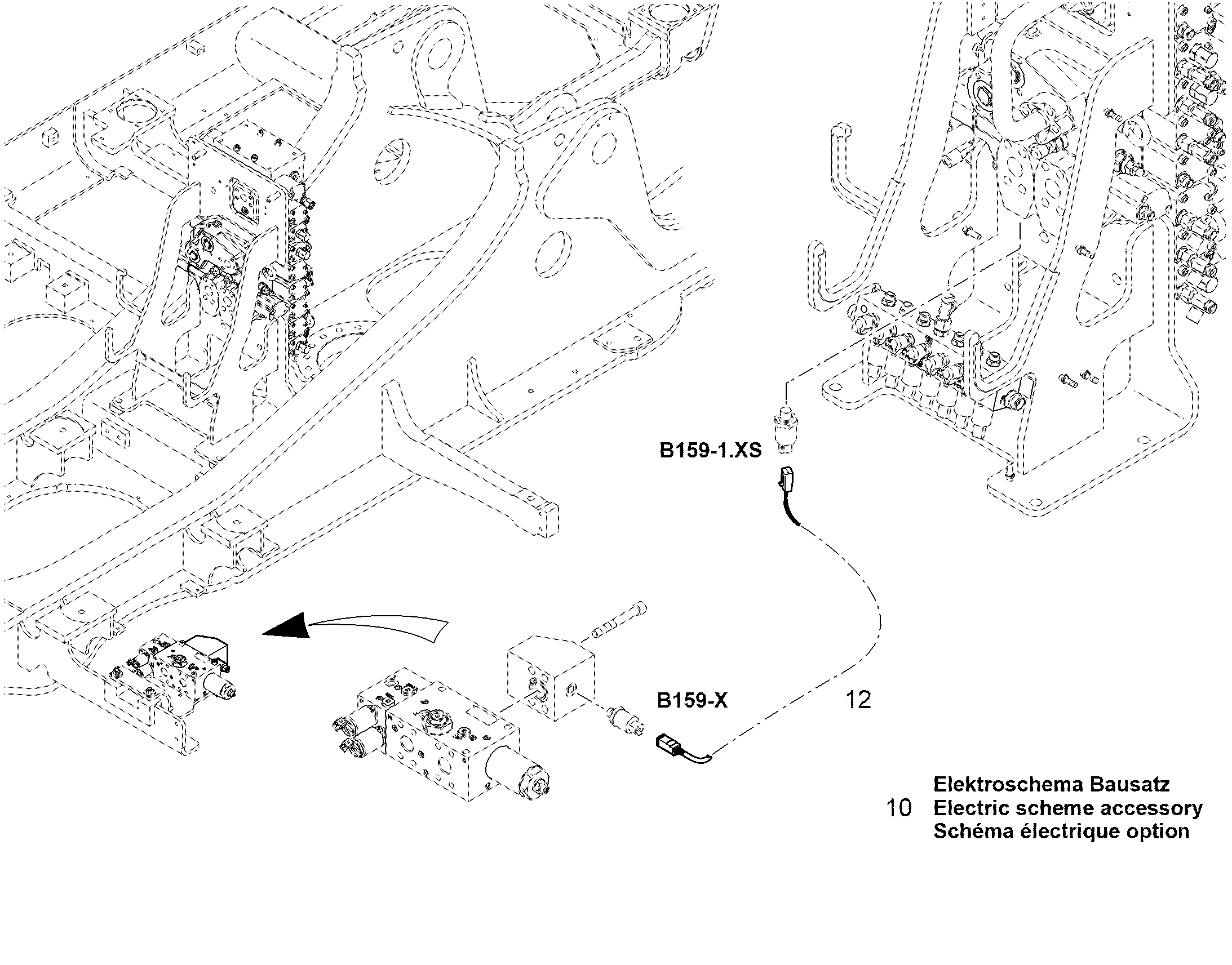 ЭЛЕКТРОСХЕМА МОНТАЖНОГО УЗЛА W0 12958103 LIEBHERR