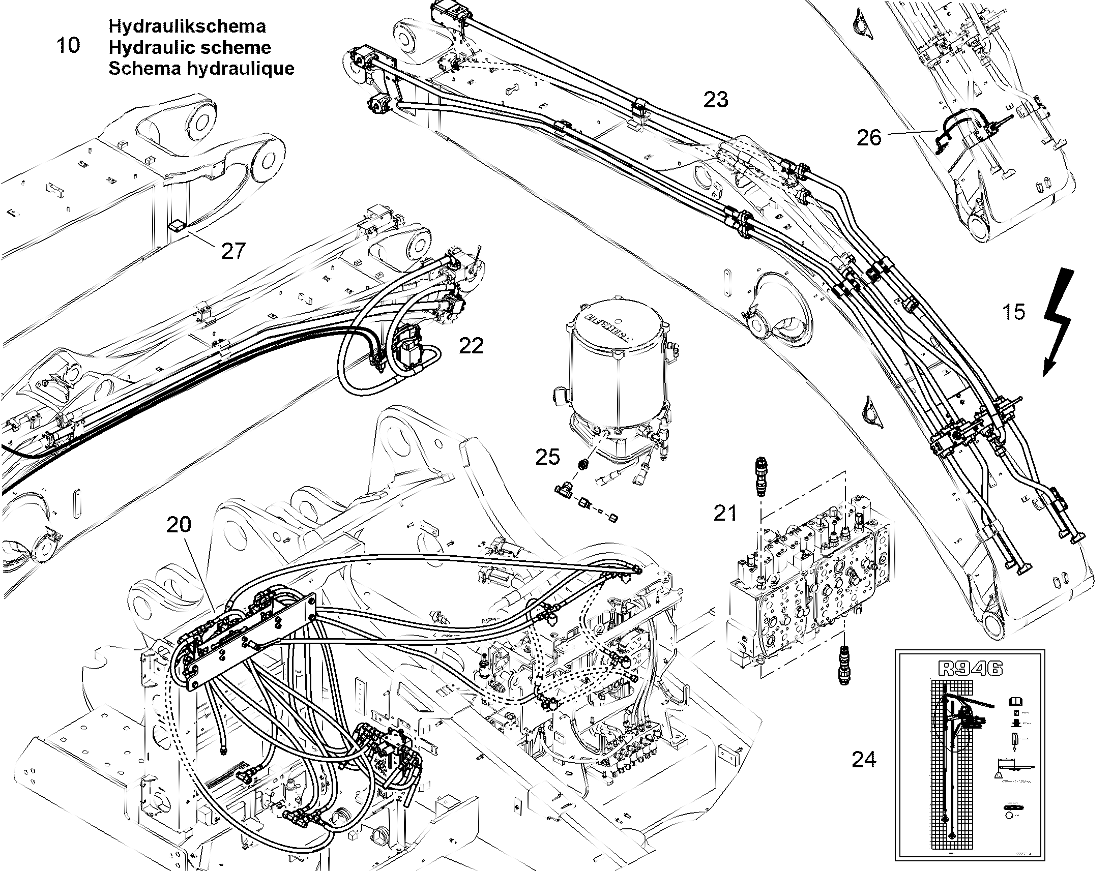 СХЕМА ГИДРАВЛИКИ 12824934 LIEBHERR