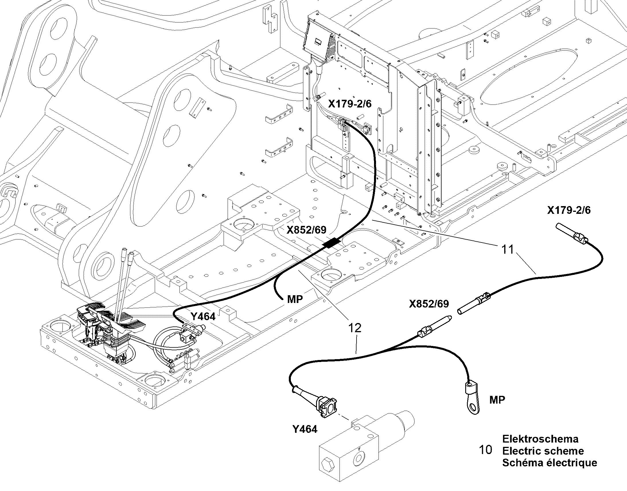 ЭЛЕКТРОСХЕМА МОНТАЖНОГО УЗЛА 12420320 LIEBHERR