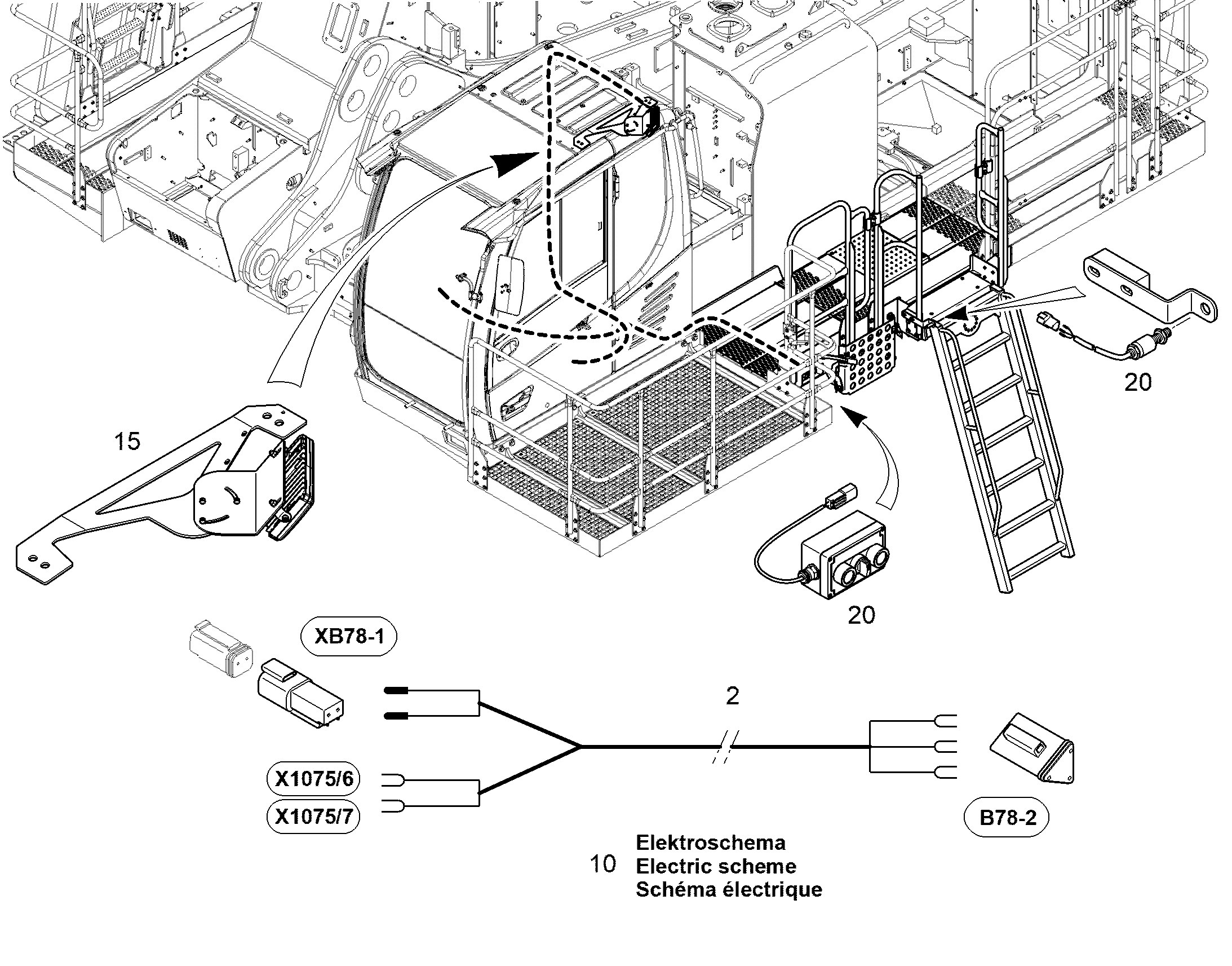 ЭЛЕКТРОСХЕМА МОНТАЖНОГО УЗЛА 12985894 LIEBHERR