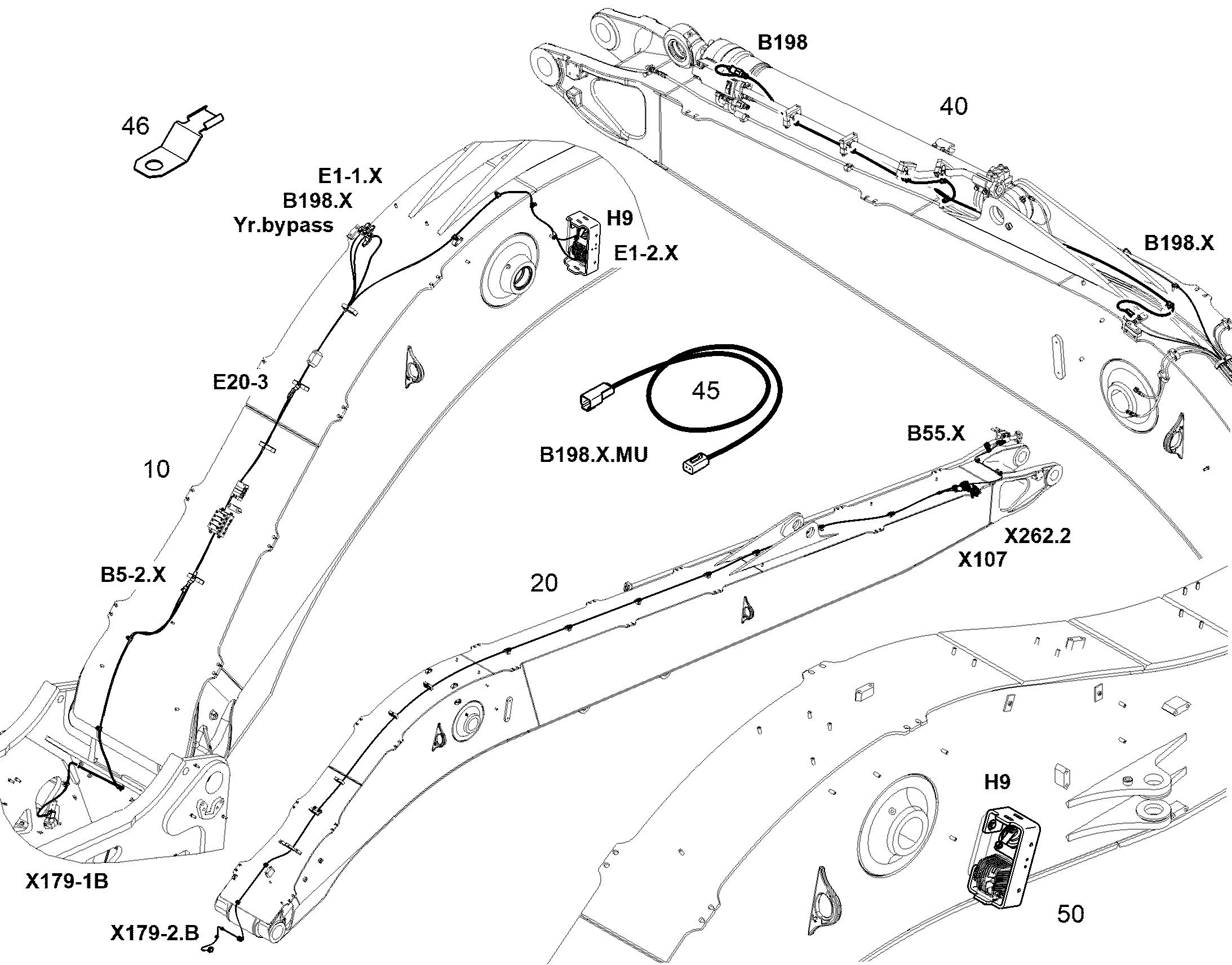 УДЛИНЕНИЕ, КОМПЛЕКТ КАБЕЛЕЙ W233 12978747 LIEBHERR