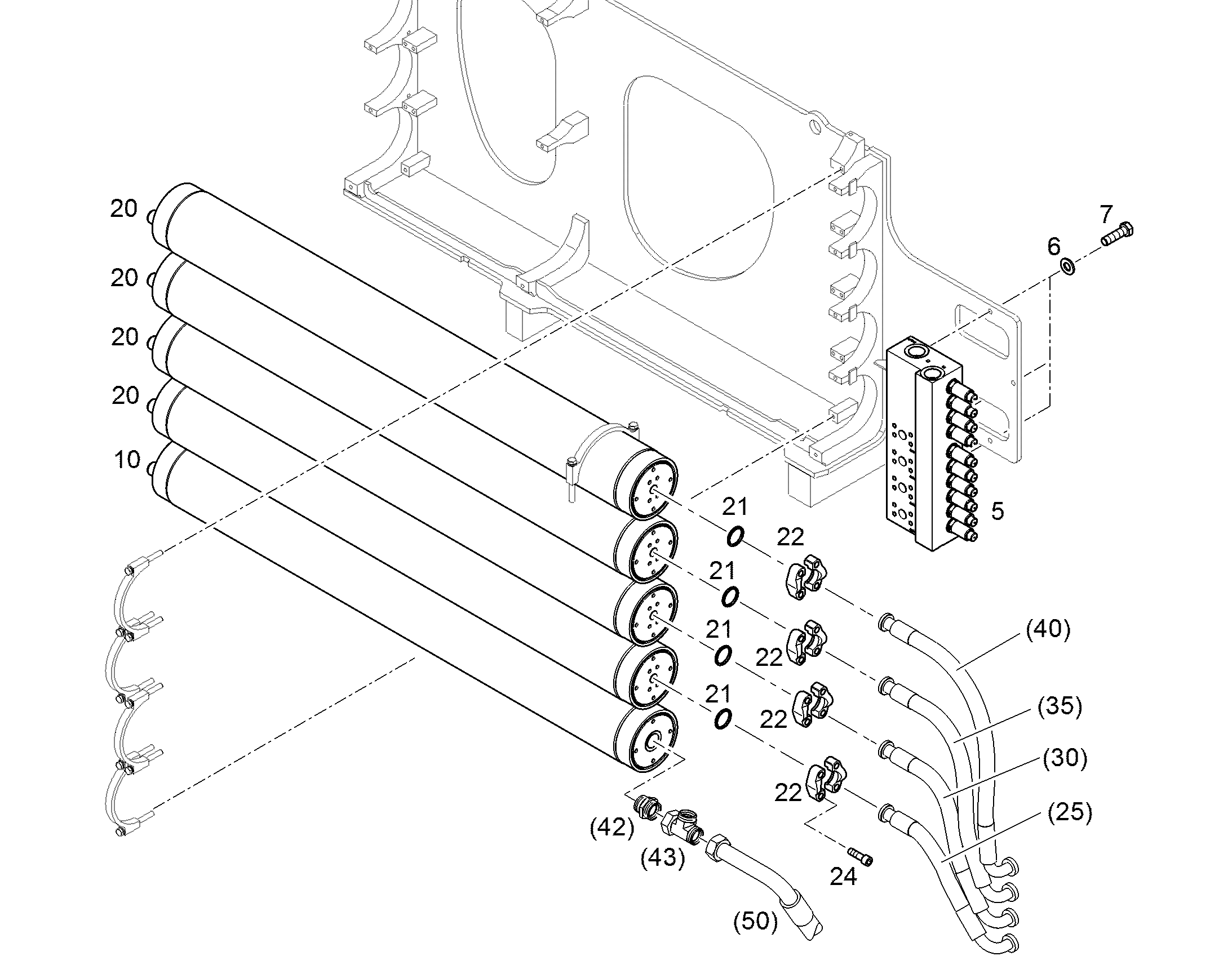 АККУМУЛЯТОР ПОРШНЕВОЙ 27,8l/400bar/12bar M42X2 12228374 LIEBHERR