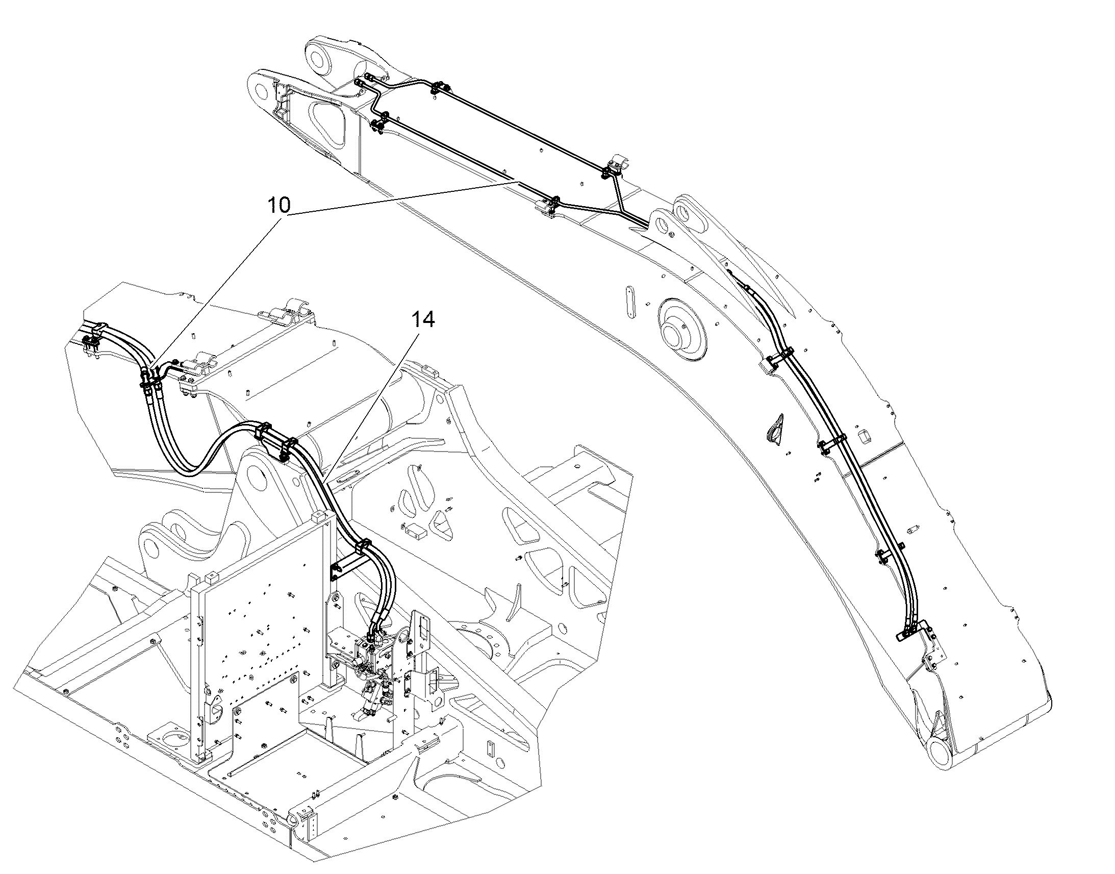 ПРОВОДКА ПРИВОД МЕХ. ПОВОРОТА 12565450 LIEBHERR