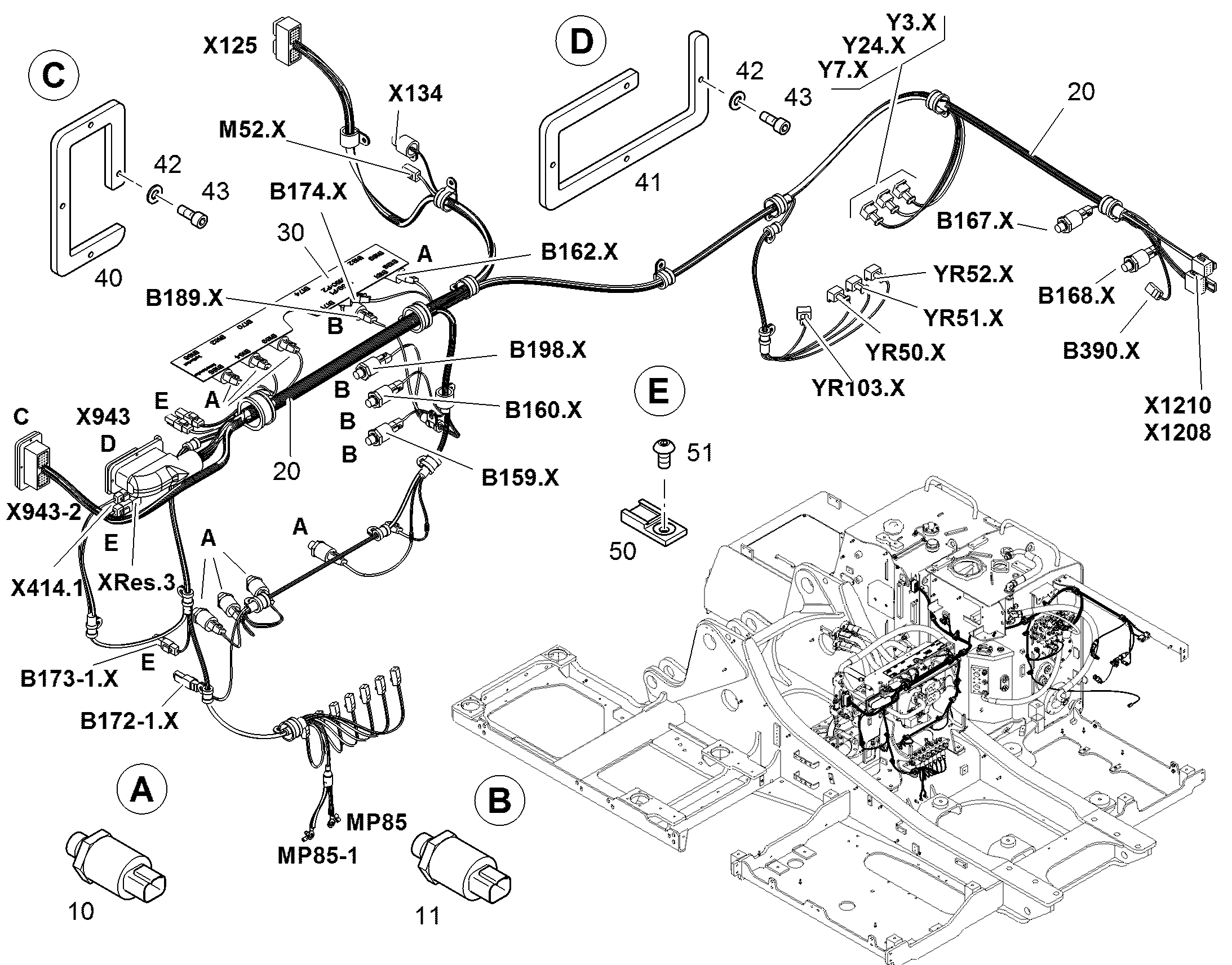 КОМПЛ.ПРОВОДОВ Г-РАСПР. W2 12403345 LIEBHERR