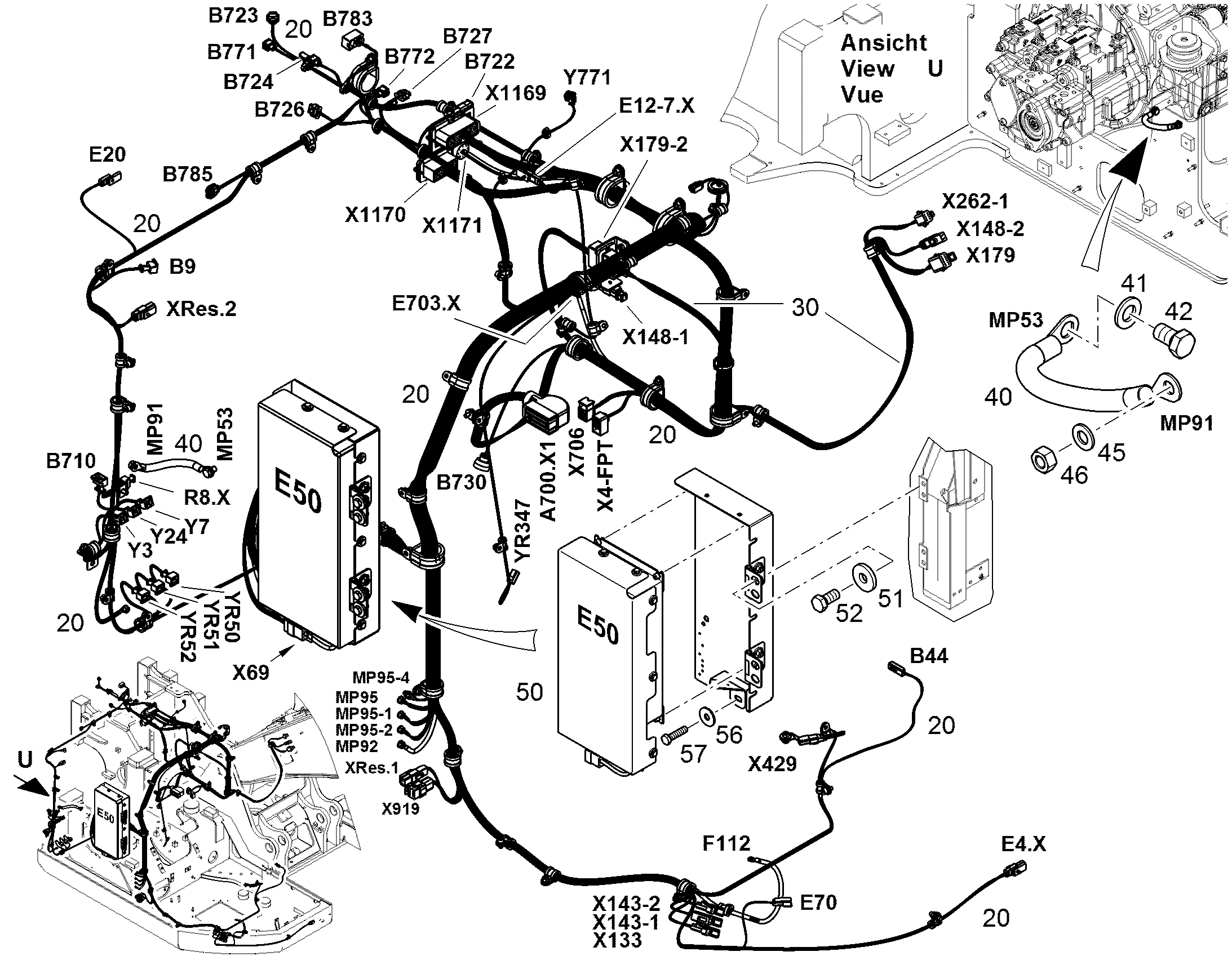 ЖГУТ КАБЕЛЕЙ ДВИГАТЕЛЬ W1001 12912677 LIEBHERR
