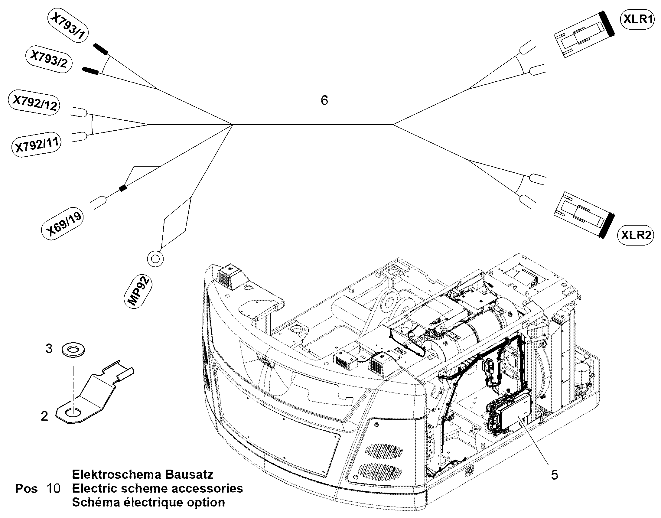 ЭЛЕКТРОСХЕМА МОНТАЖНОГО УЗЛА 12831033 LIEBHERR