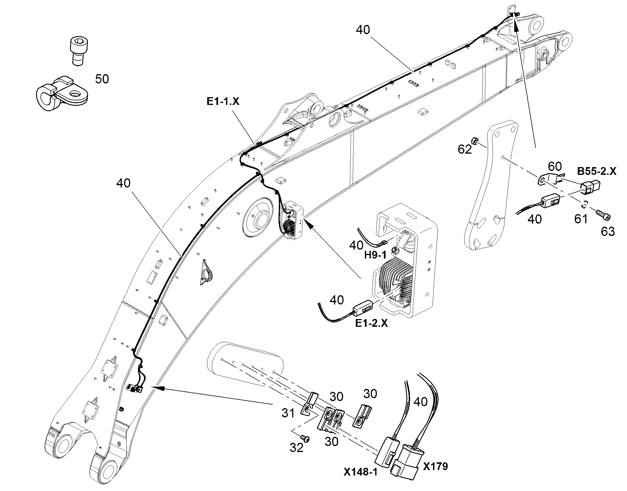 КРЕПЛЕНИЕ КАБЕЛЯ 12921617 LIEBHERR