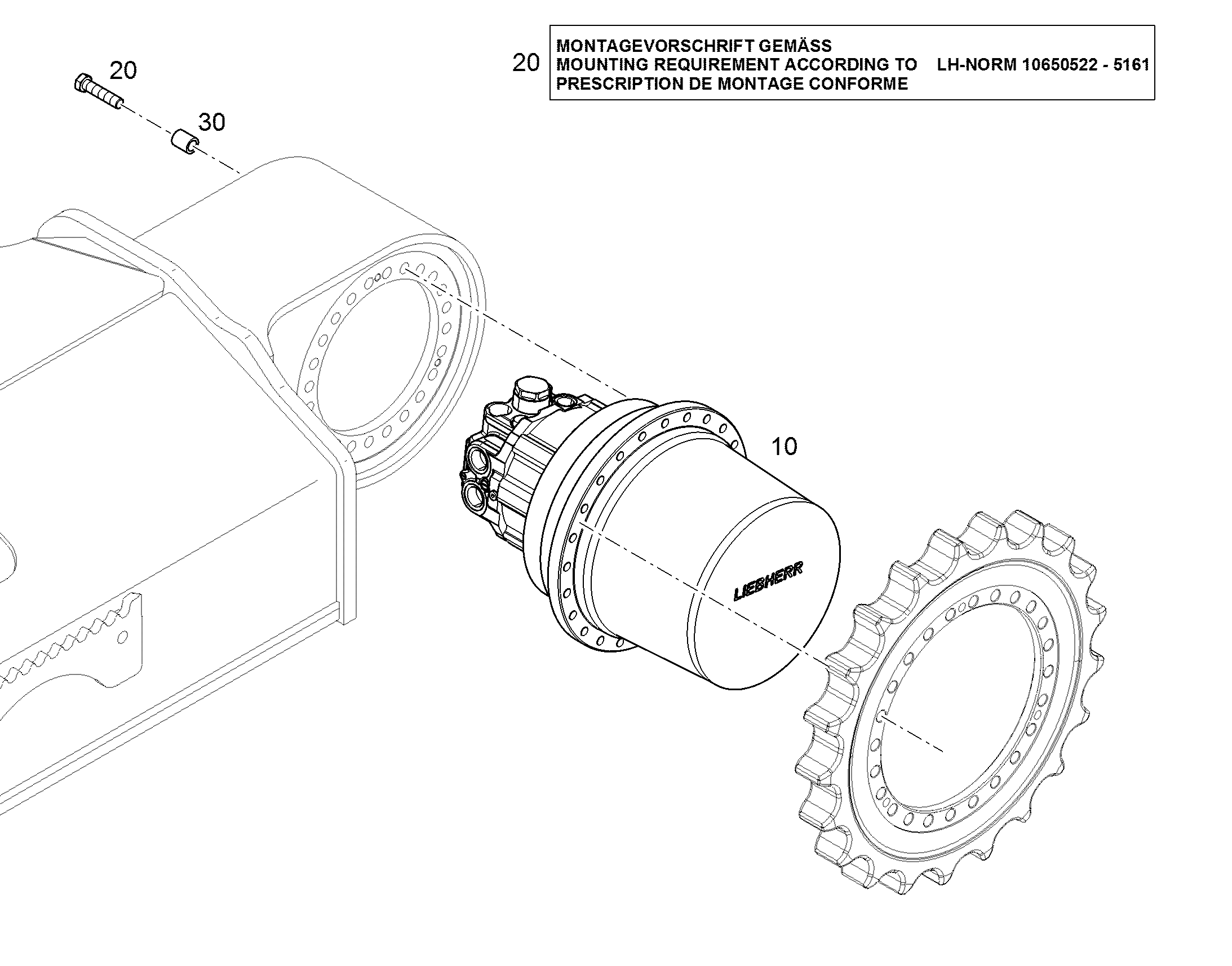 БОЛТ С ШЕСТИГРАННОЙ ГОЛОВКОЙ ISO 4017 M16X70 10.9 FLZN 12252457 LIEBHERR
