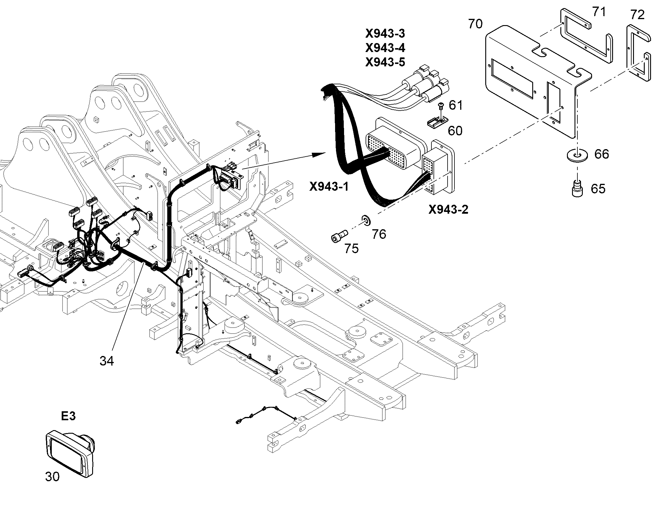 КОМПЛ. ПРОВОДОВ ПОВ. ПЛАТФ. W5 12429210 LIEBHERR