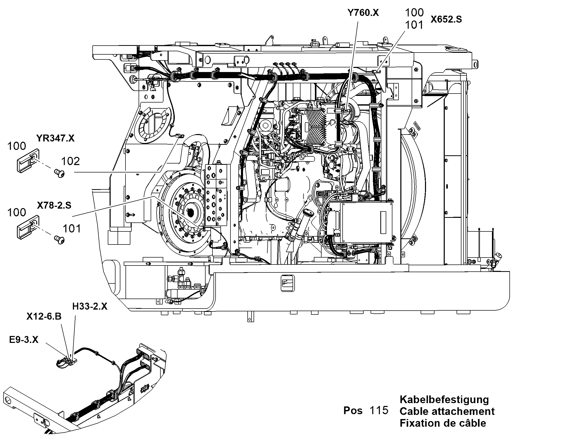 КРЕПЛЕНИЕ КАБЕЛЯ 13407436 LIEBHERR