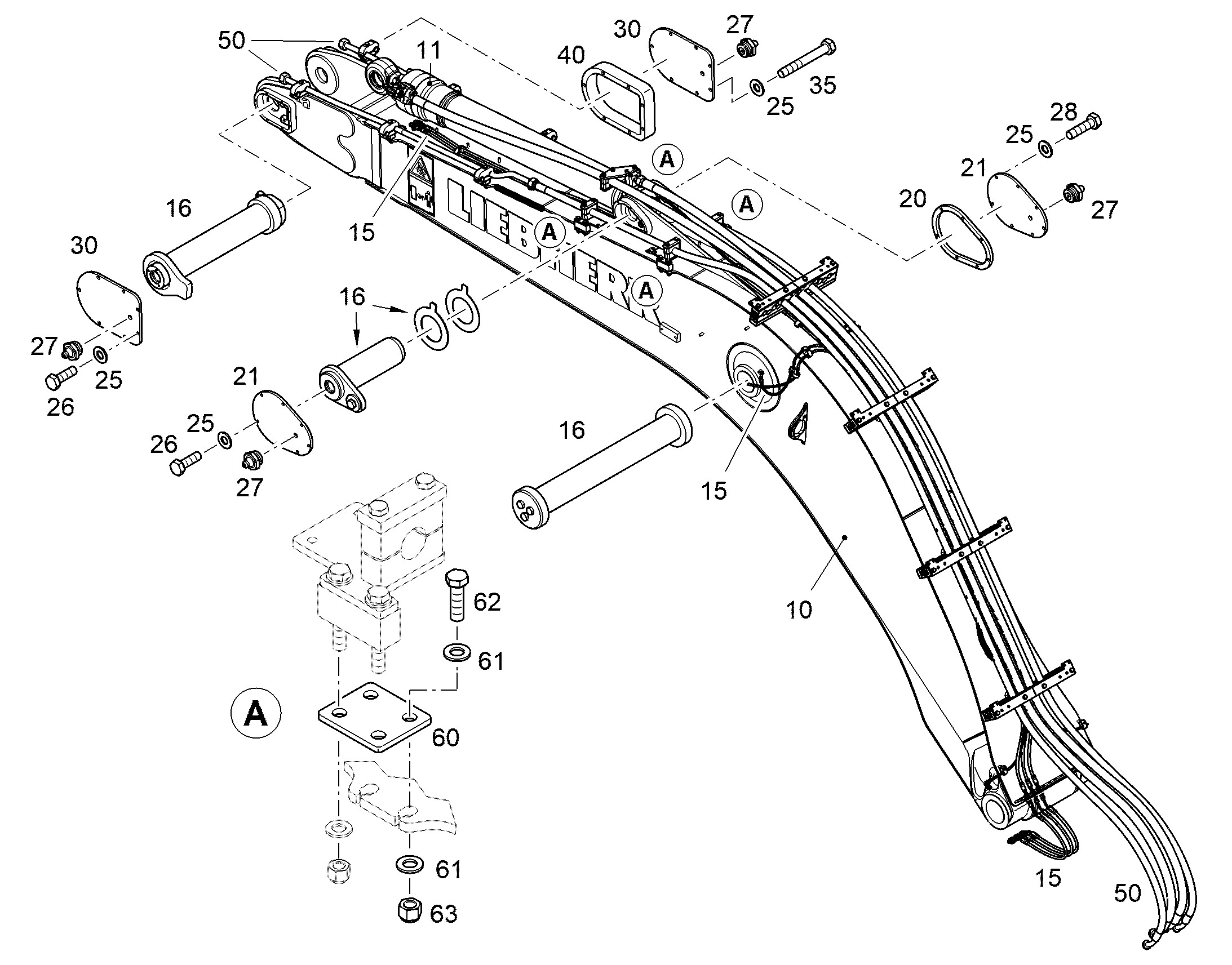 РЕКОНСТР.- ОДНОКОРП.СТРЕЛА 12959579 LIEBHERR