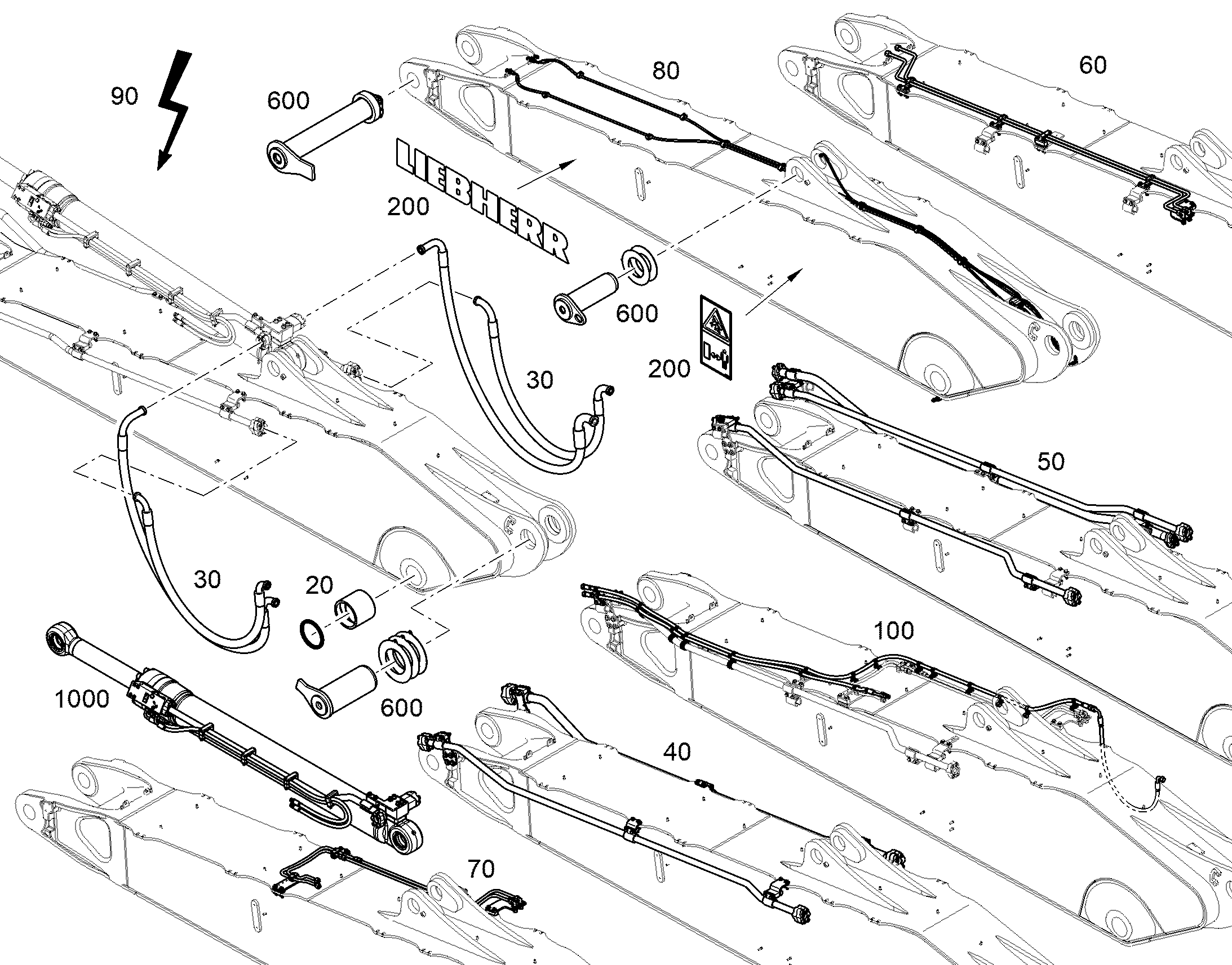 ПРОВОДКА МОНТАЖ AHS 4,50m 13560873 LIEBHERR