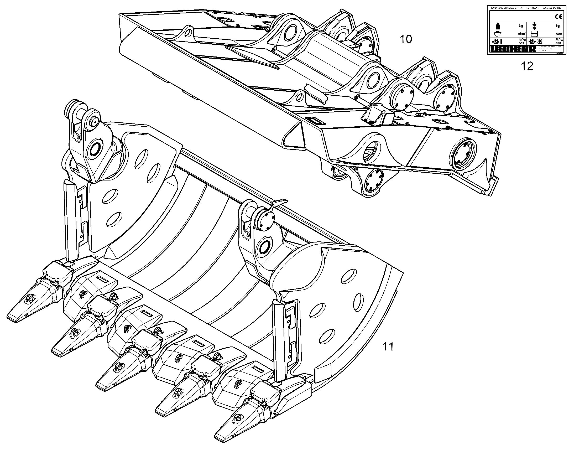 КРЫШКА КОВША 2700MM 5,1M3 13491788 LIEBHERR