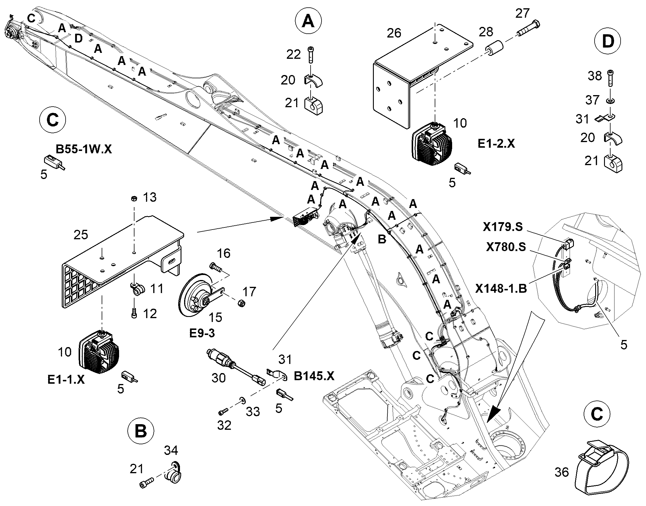 КАБЕЛЬН. КОМПЛ. КОНСОЛИ W4 13486934 LIEBHERR