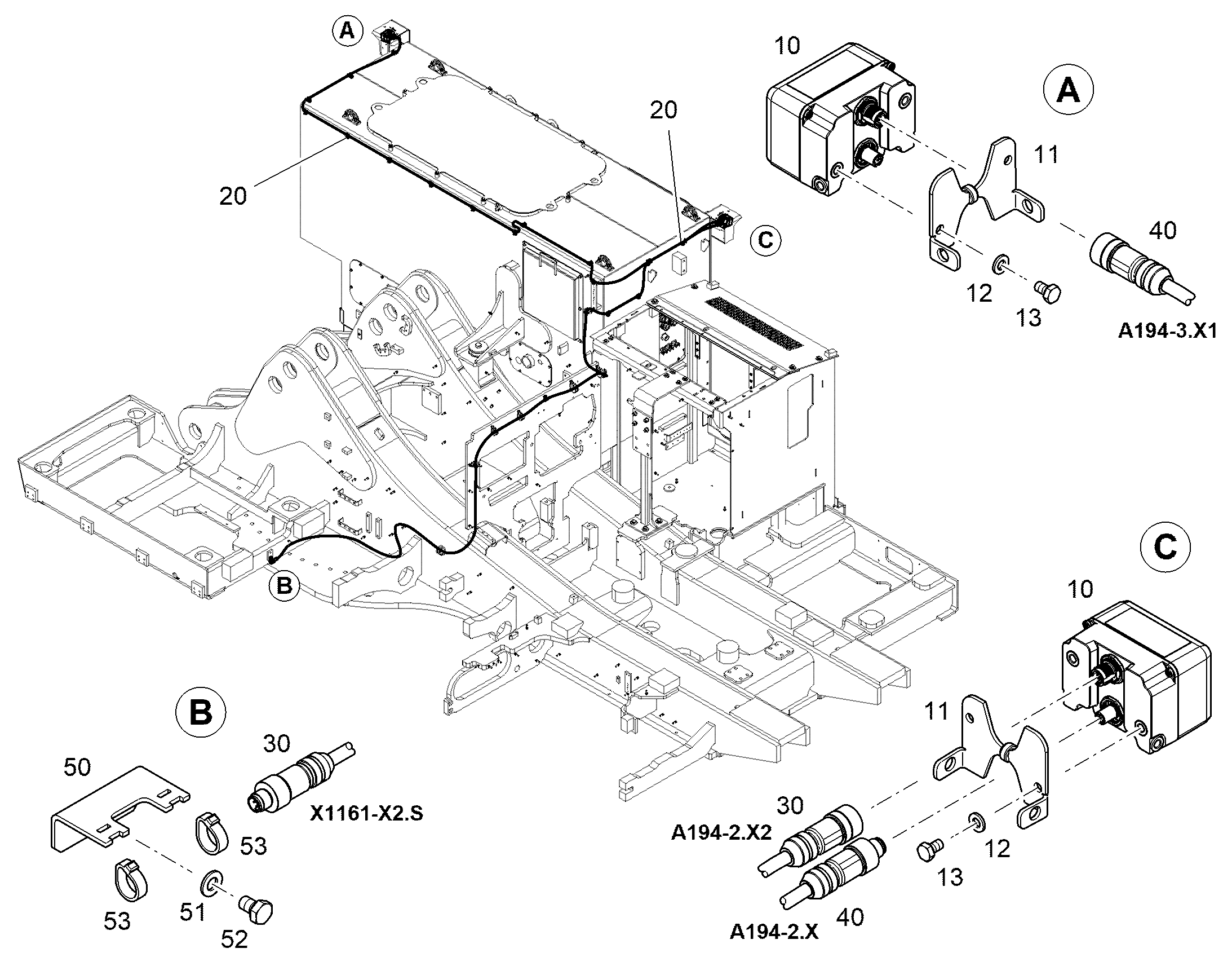 КРЕПЛЕНИЕ КАБЕЛЯ 12966702 LIEBHERR