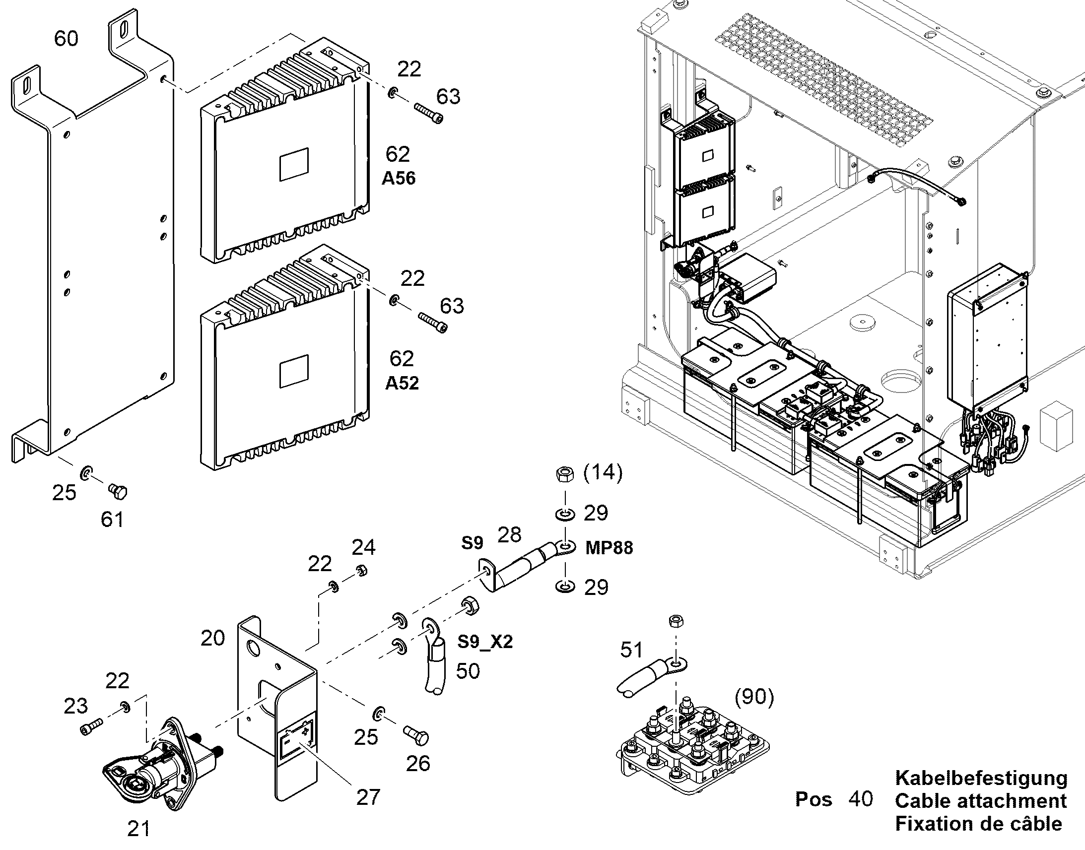 КРЕПЛЕНИЕ КАБЕЛЯ 13491349 LIEBHERR
