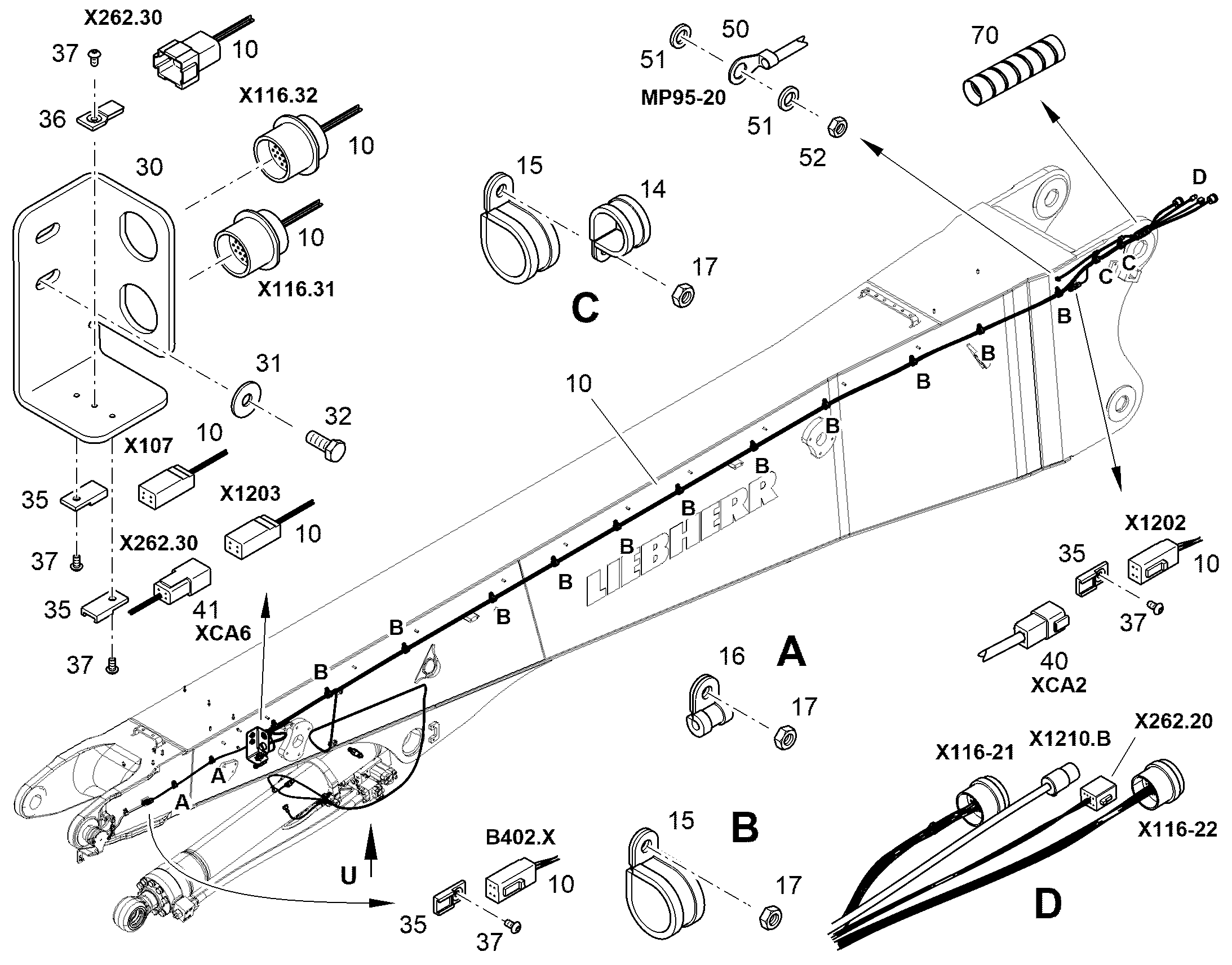 КОМПЛЕКТ КАБЕЛЕЙ W20 13493662 LIEBHERR