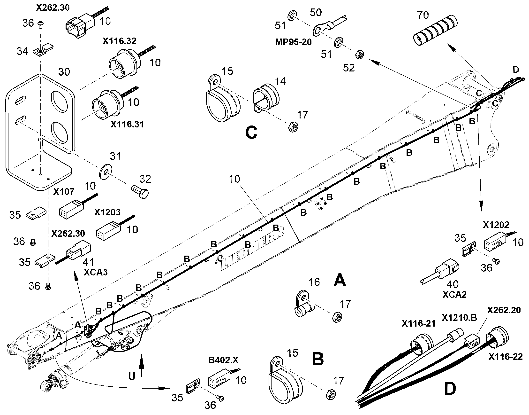 КОМПЛЕКТ КАБЕЛЕЙ 13493680 LIEBHERR