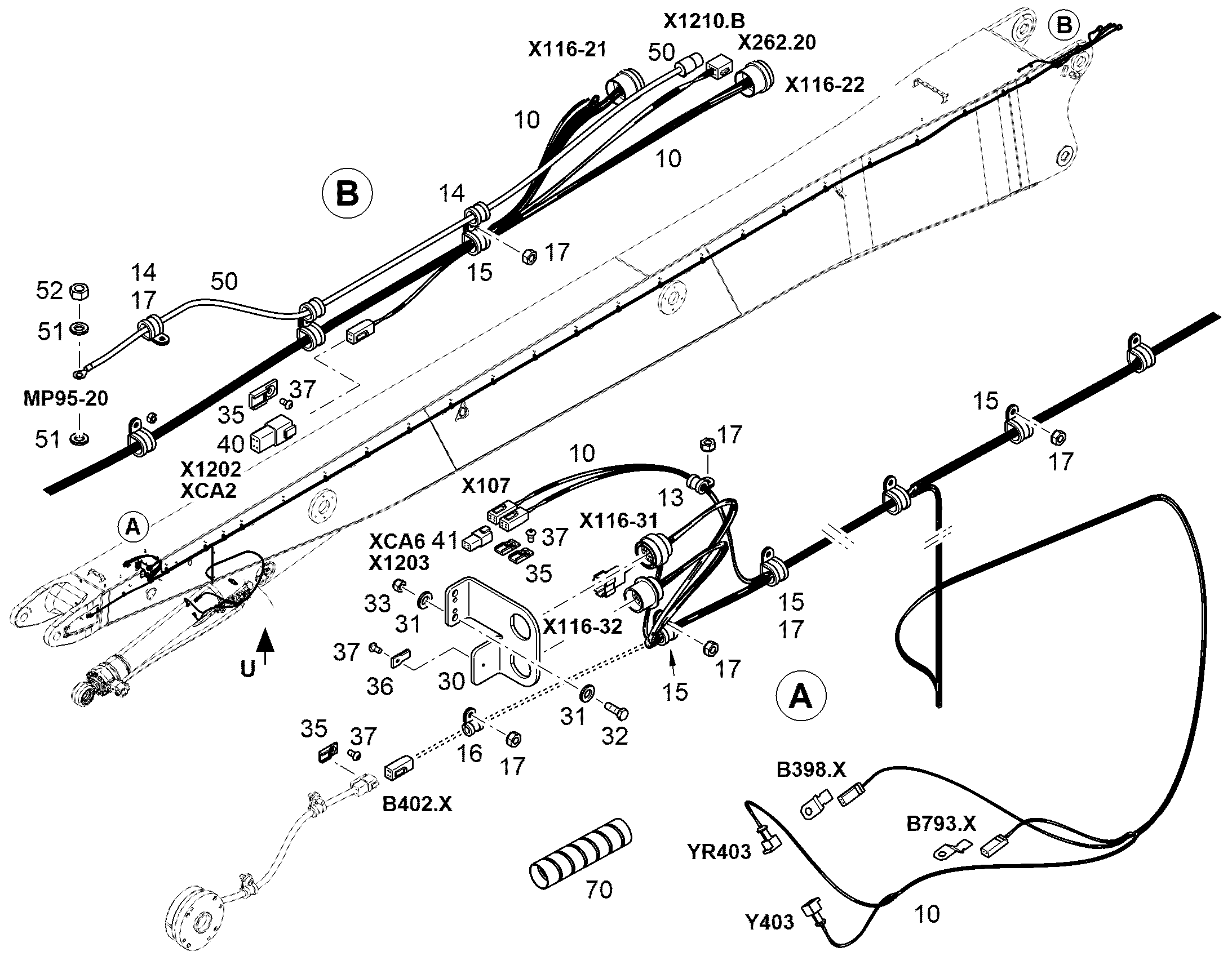 КОМПЛЕКТ КАБЕЛЕЙ W20 13494645 LIEBHERR