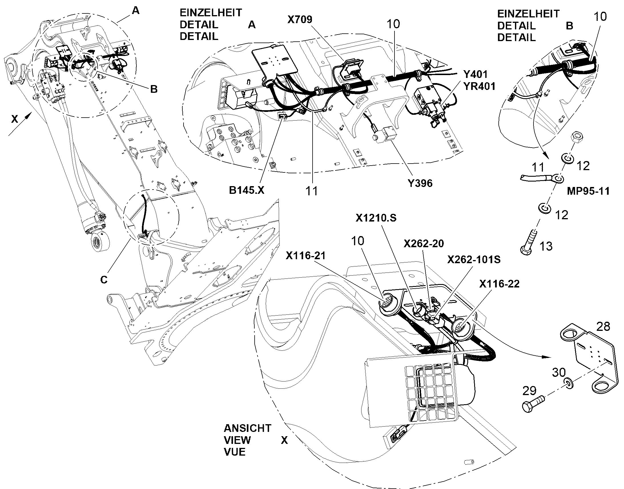 КОМПЛЕКТ КАБЕЛЕЙ W10 13494643 LIEBHERR