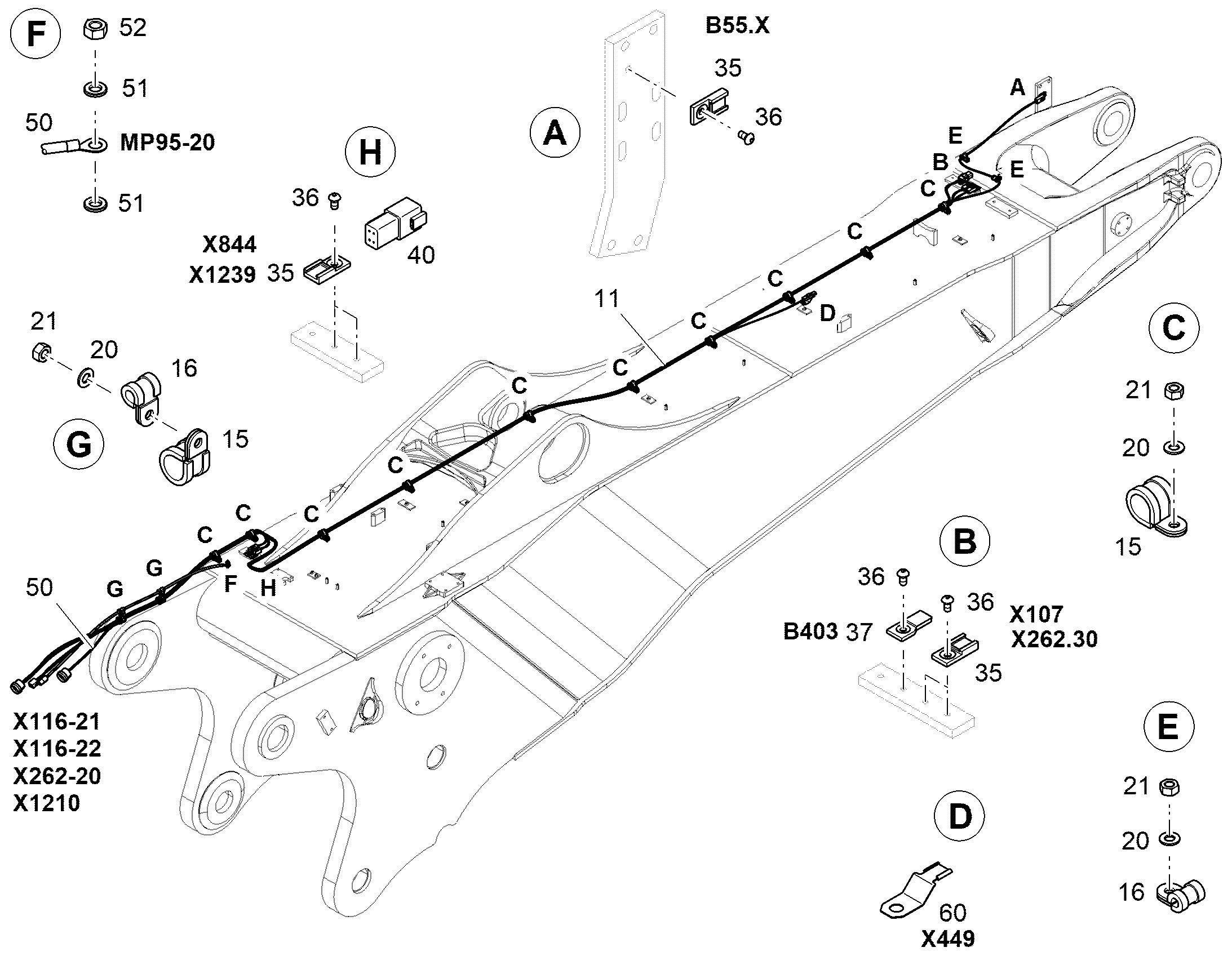 КАБЕЛЬН. КОМПЛ. КОНСОЛИ W20 13494654 LIEBHERR
